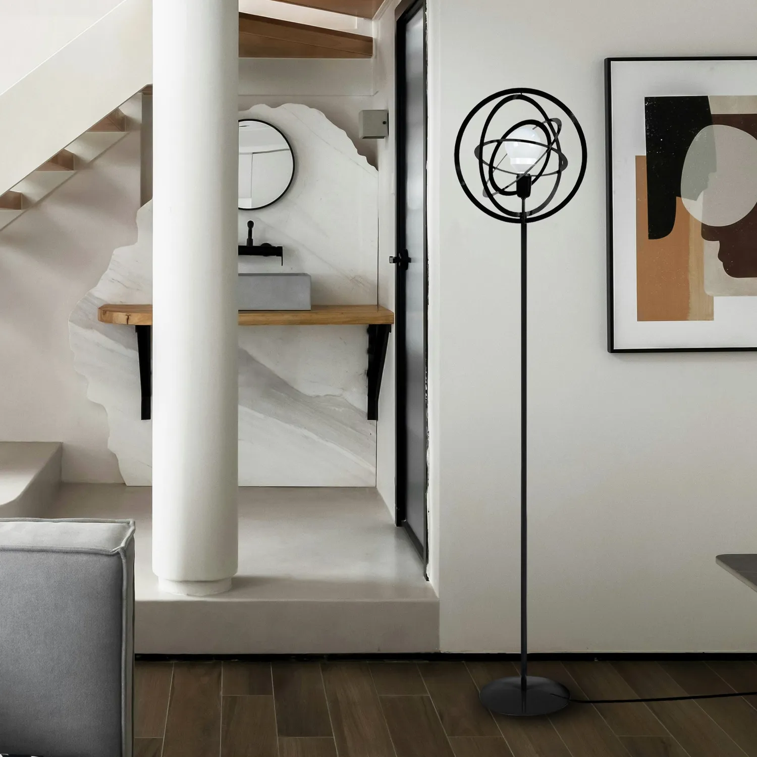 Tosel Annea Saturne piantana metallo rossa 175 cm E27