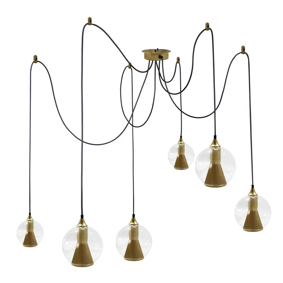 Tosel Oslo lampadario 120 cm cromato vetro