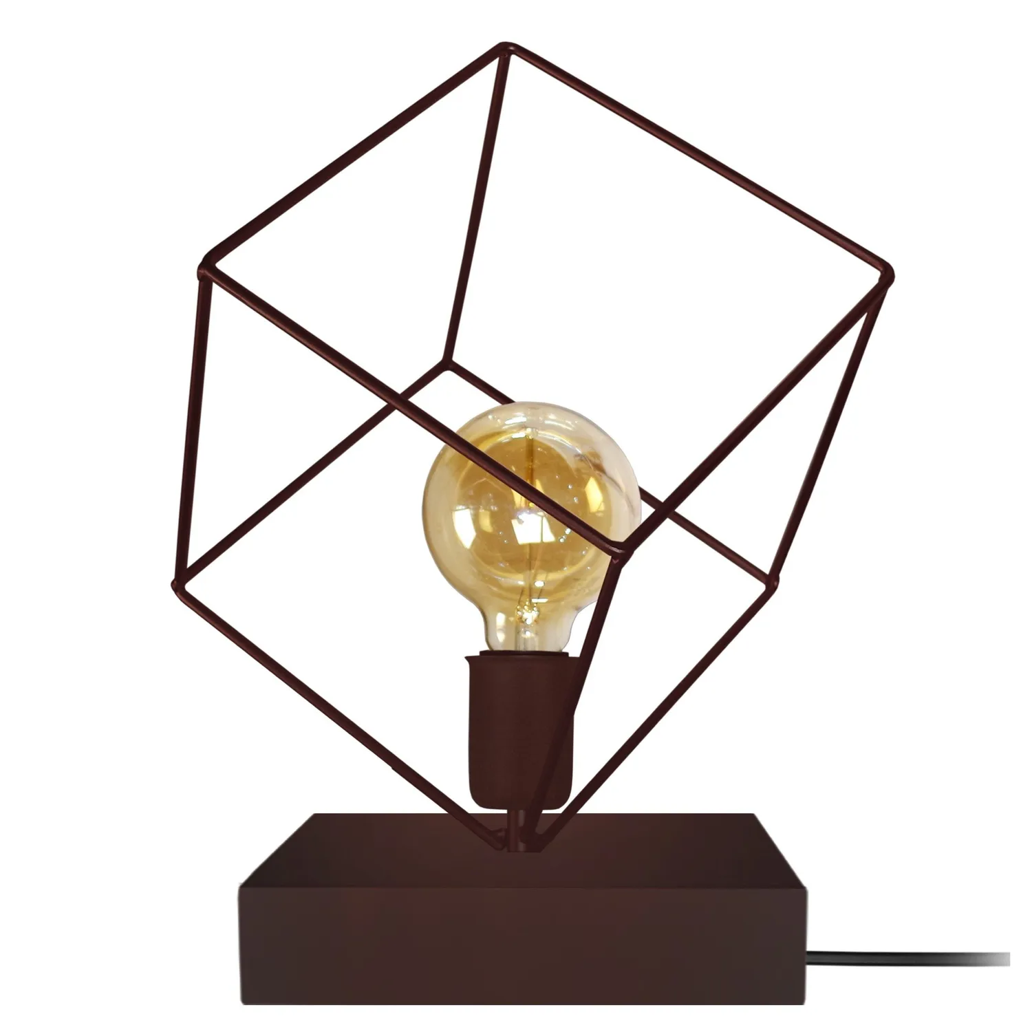 Tosel Square lampada tavolo metallo bronzo 35x37