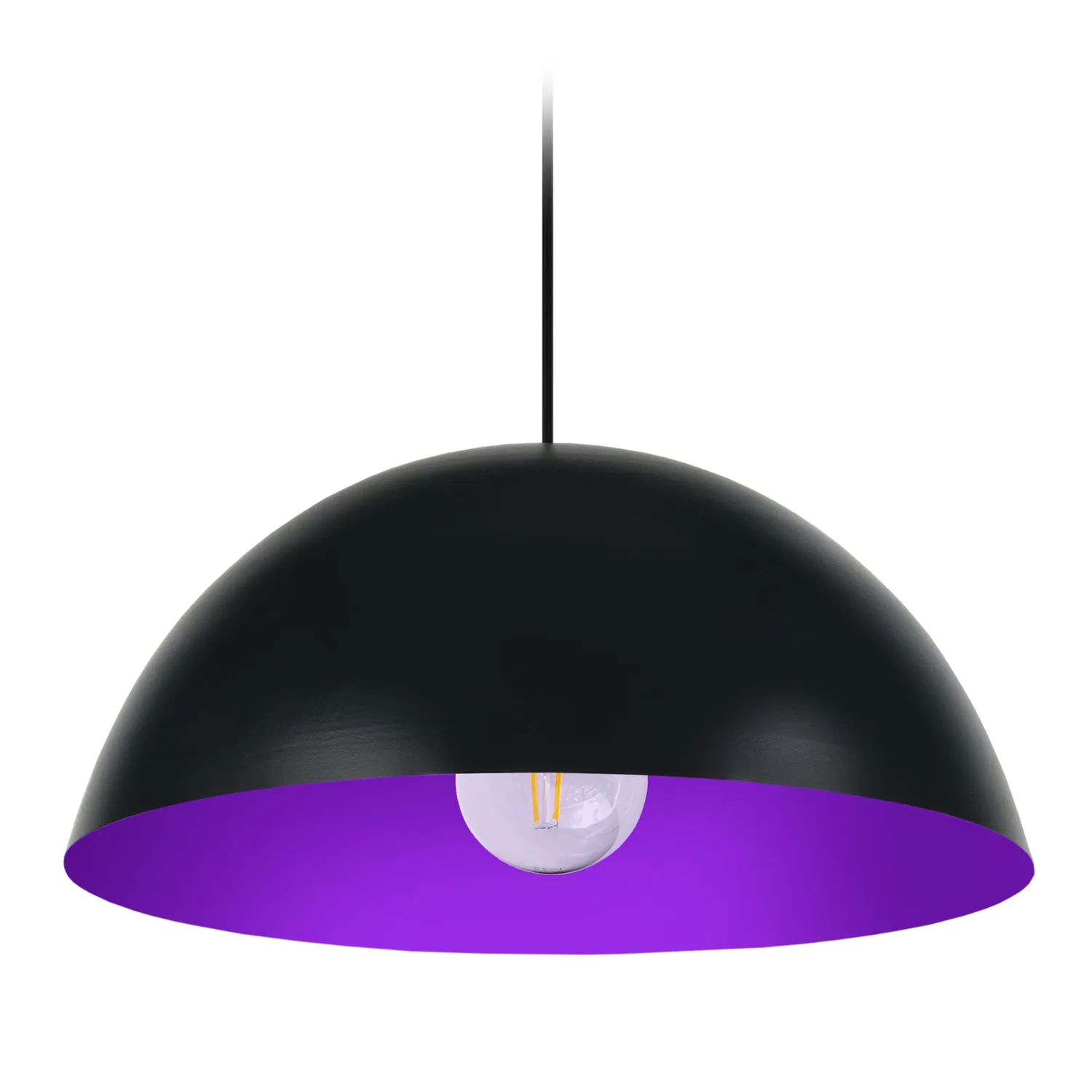 Tosel Demi Boule lampada a sospensione 30x100 cm nero-arancio metallo