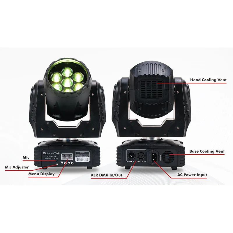 American DJ Stealth Wash Zoom Testa Mobile Wash LED