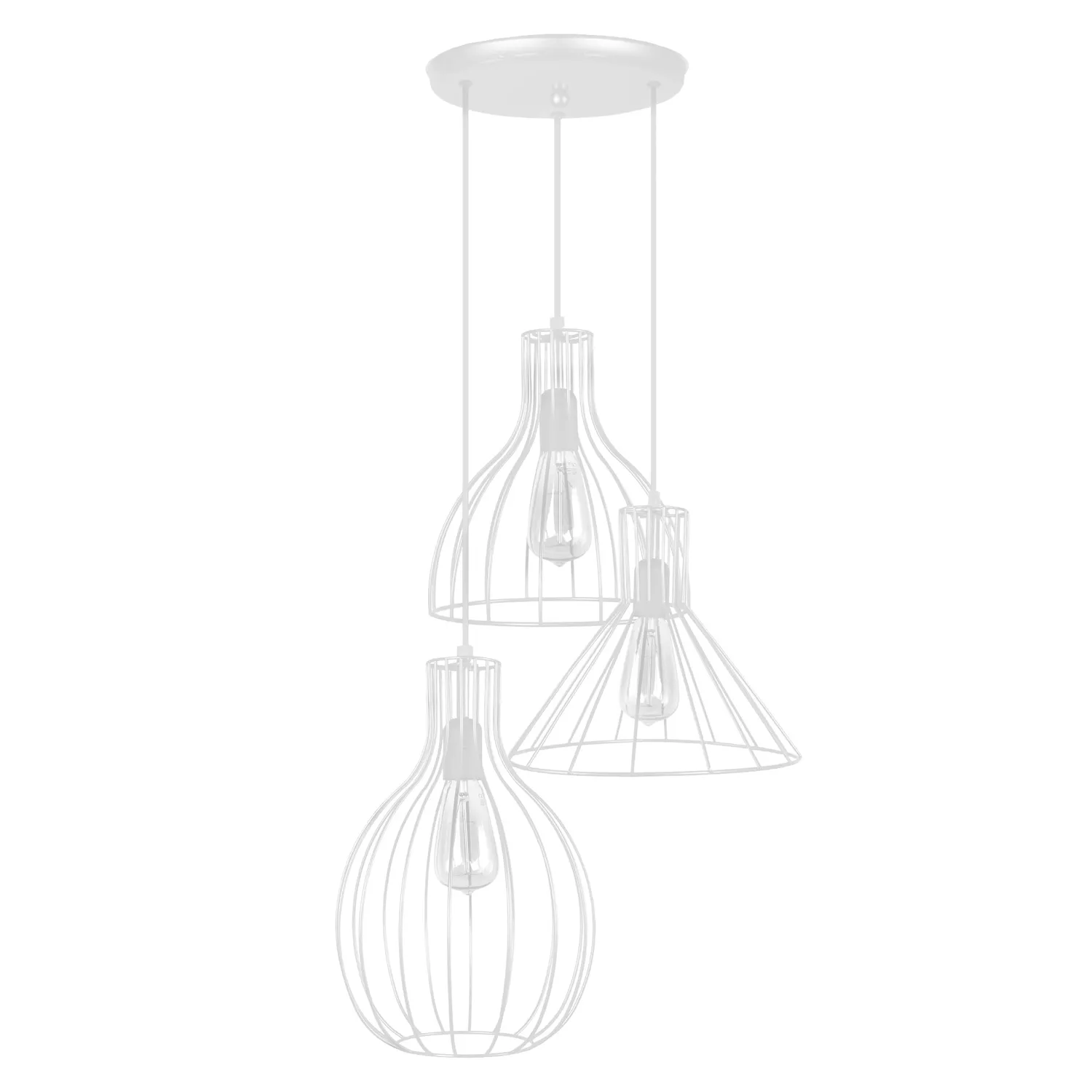 Tosel RUGBY POIRE CONE lampadario metallo nero 40x90 cm