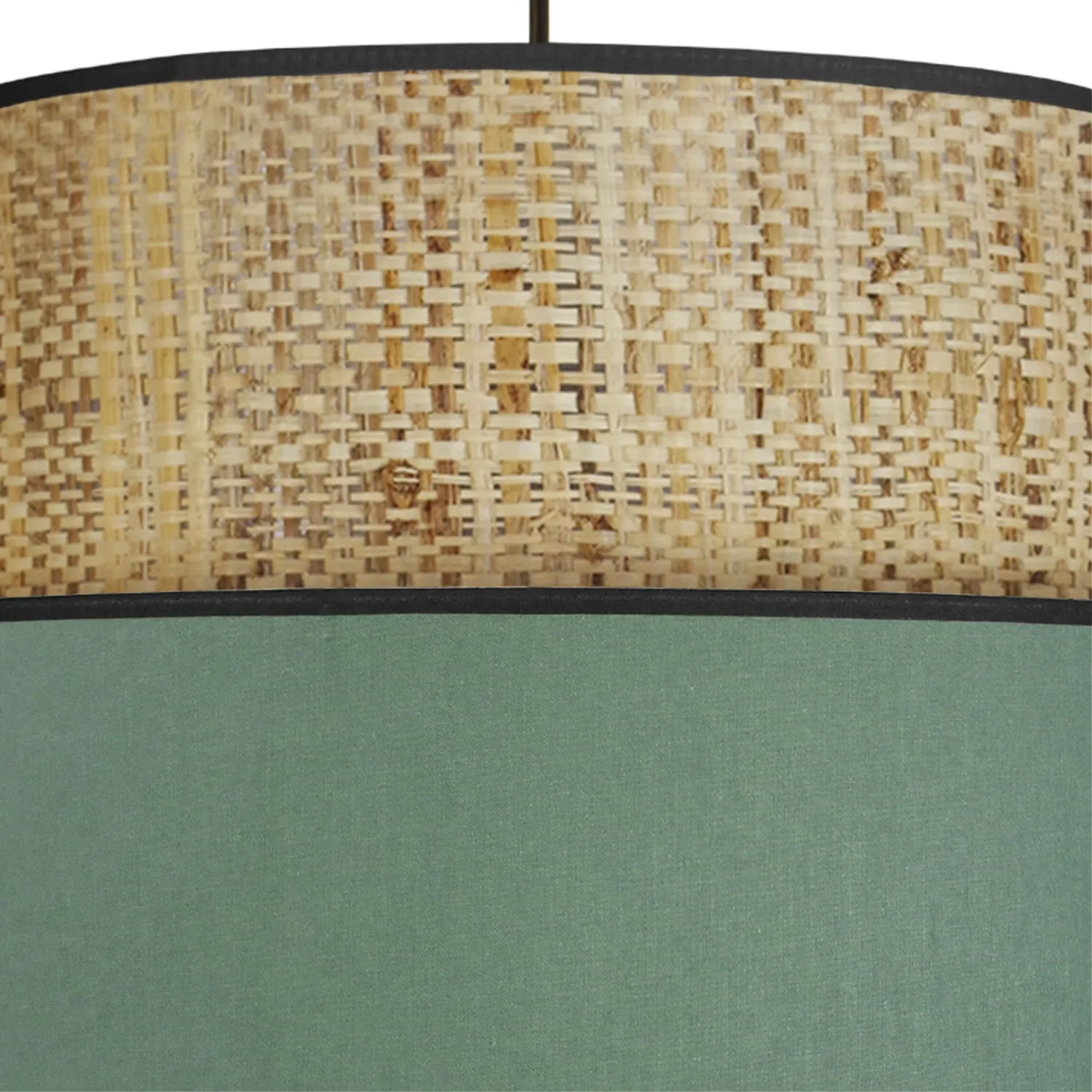 Tosel Cochin lampadario a sospensione verde 40x100cm tessuto