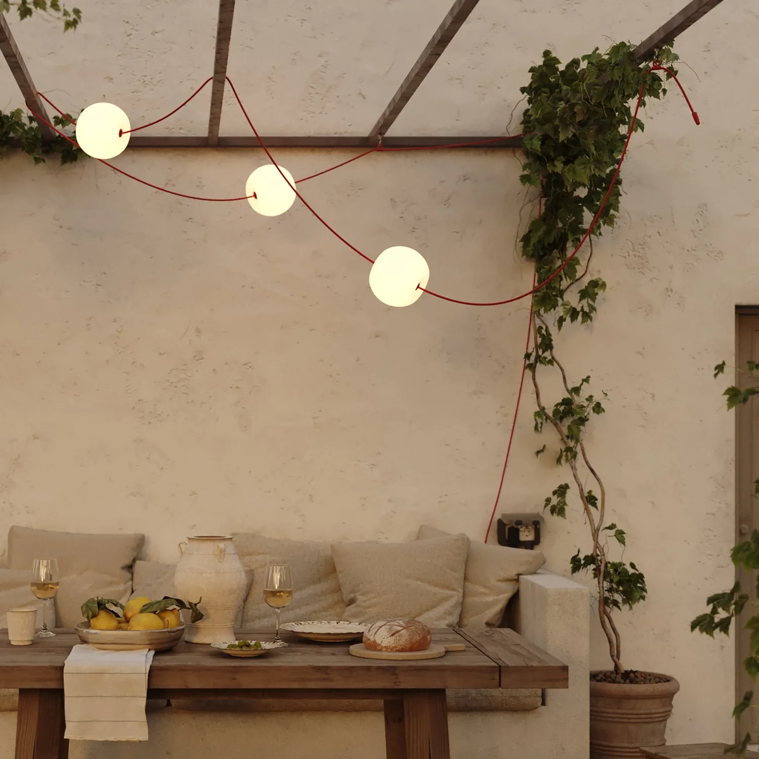 Creative Cables Marina cavo chiusura catenaria outdoor rosso