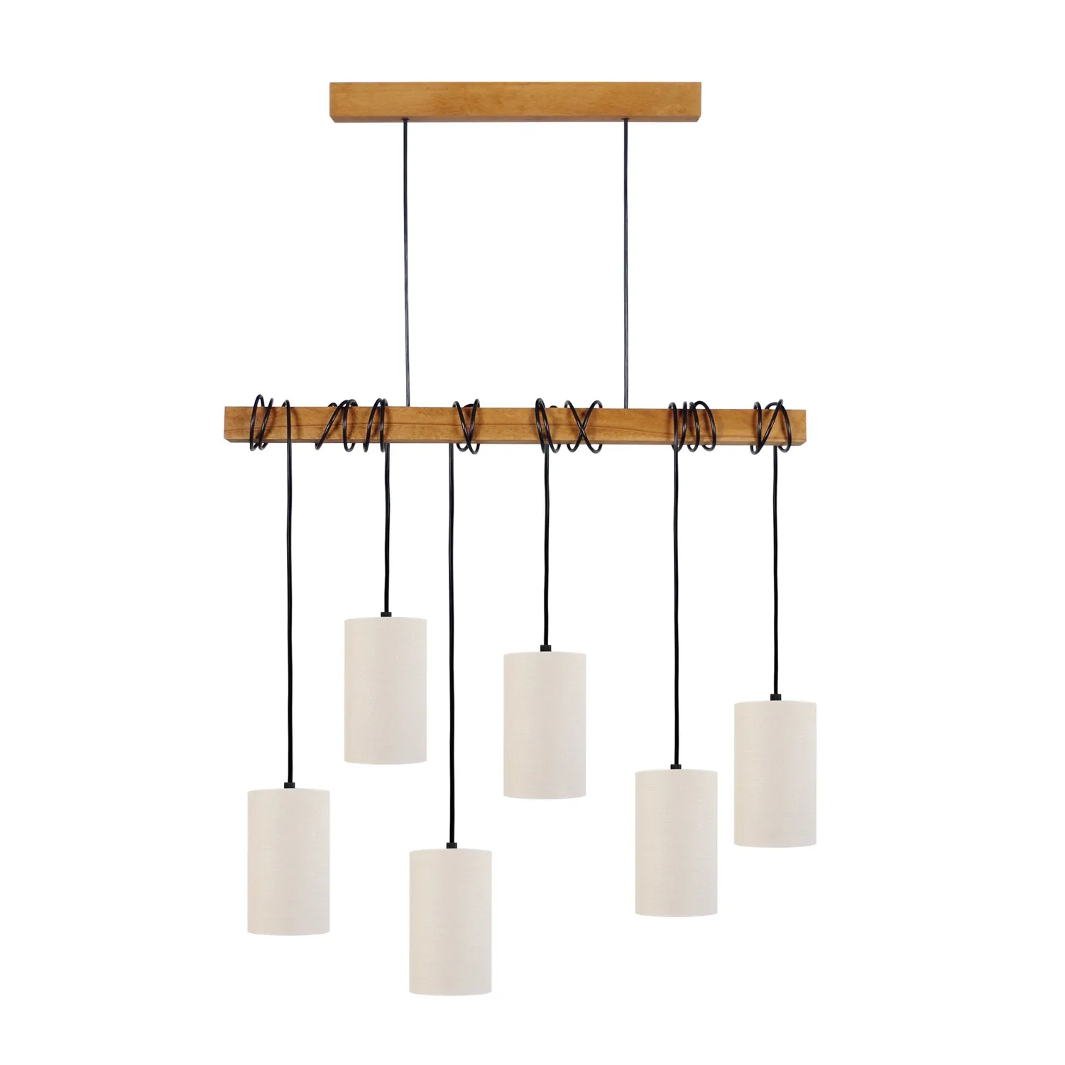 Tosel Harlem lampadario barra naturale 6 luci