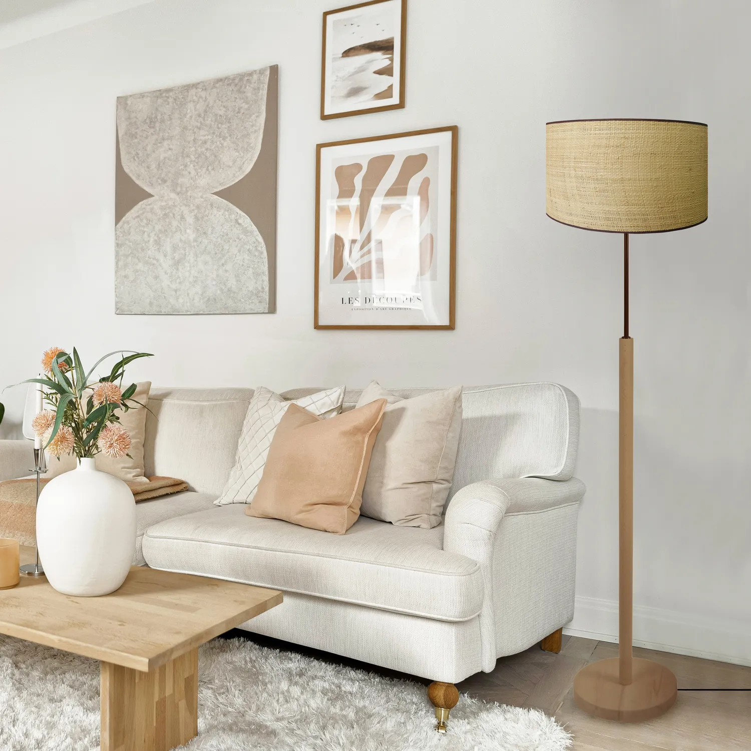 Tosel Calicut Pied Droit piantana legno naturale 40x163 cm