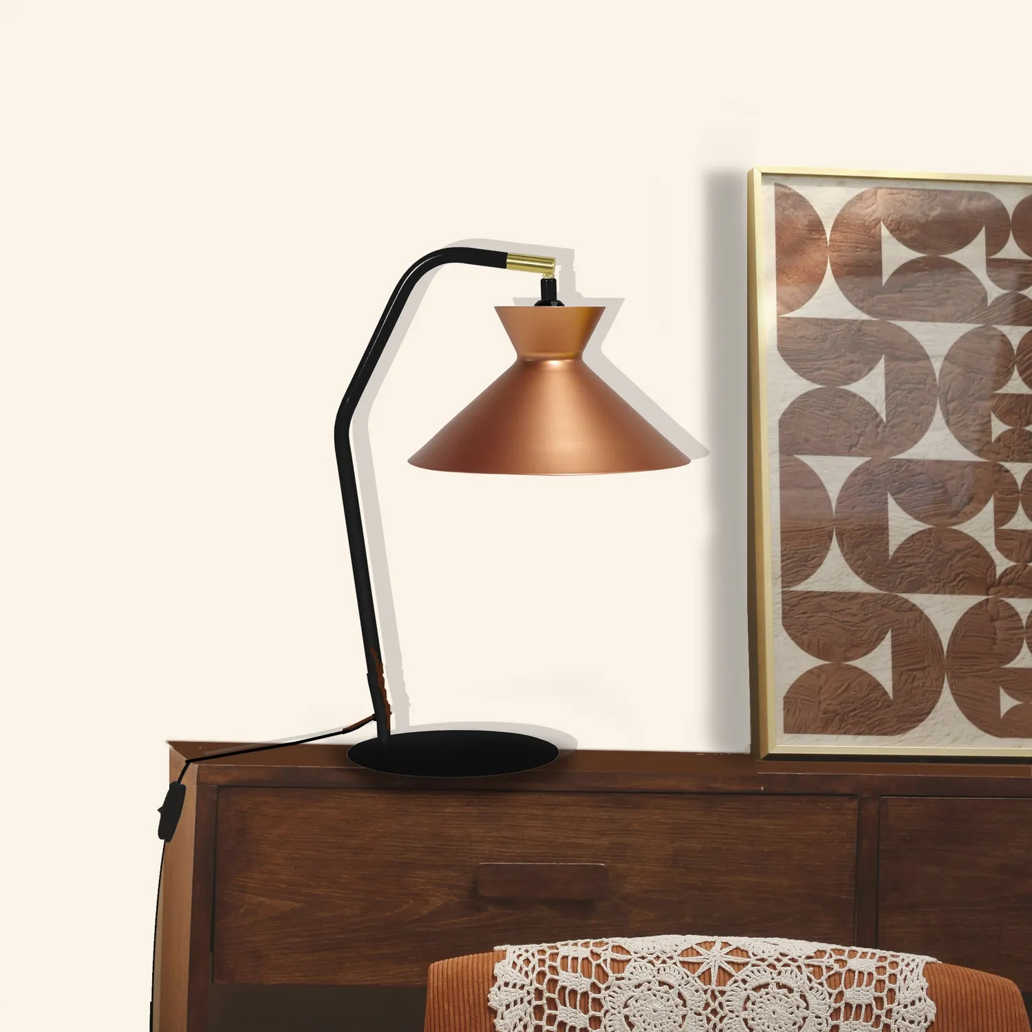 Tosel Leeds Lampada Scrivania Snodabile Metallo Nero 20x45 cm E27