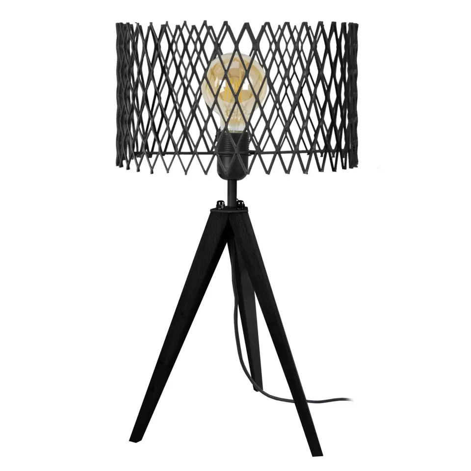 Tosel Aster lampada treppiede naturale nero 30x54cm