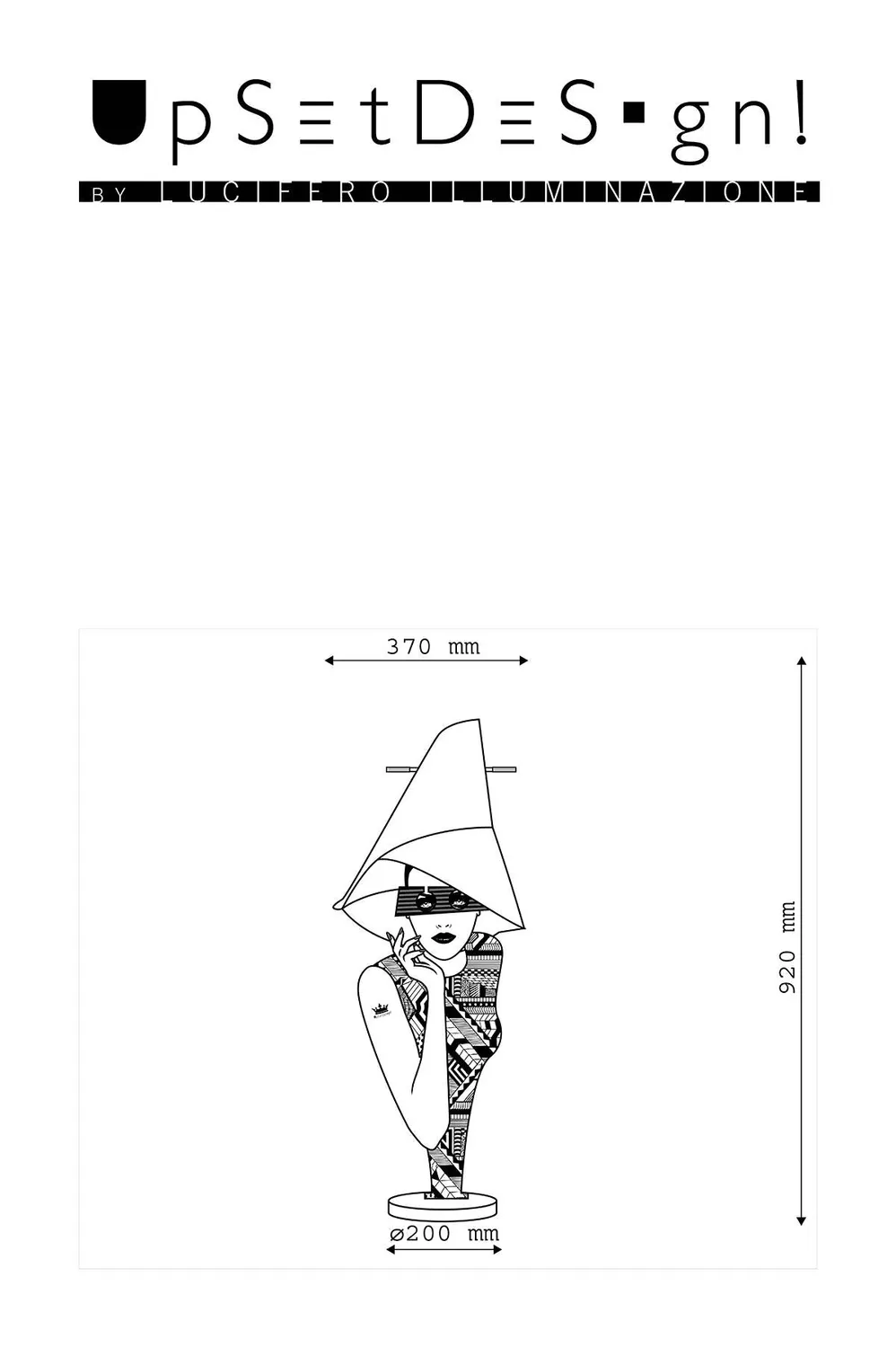Lucifero Upset Lola lampada da tavolo legno 37x97 cm