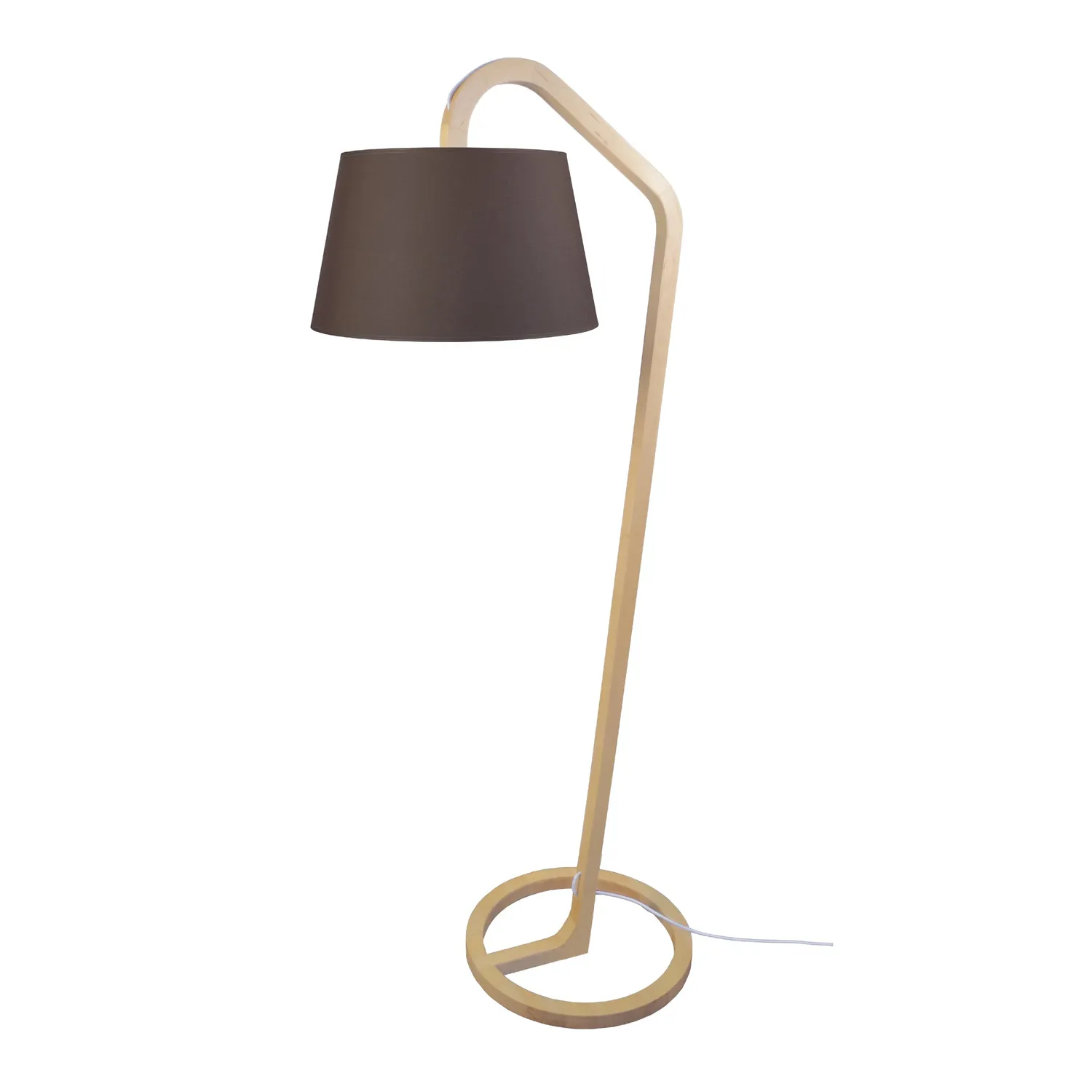 Tosel Mokuzai piantana arco legno naturale bianco E27