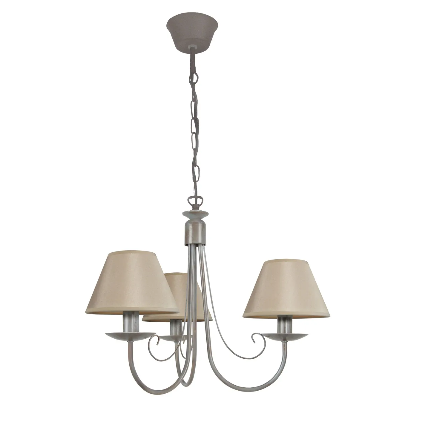 Tosel Côte d'Ivoire lampadario 52 cm grigio tessuto 3xE14