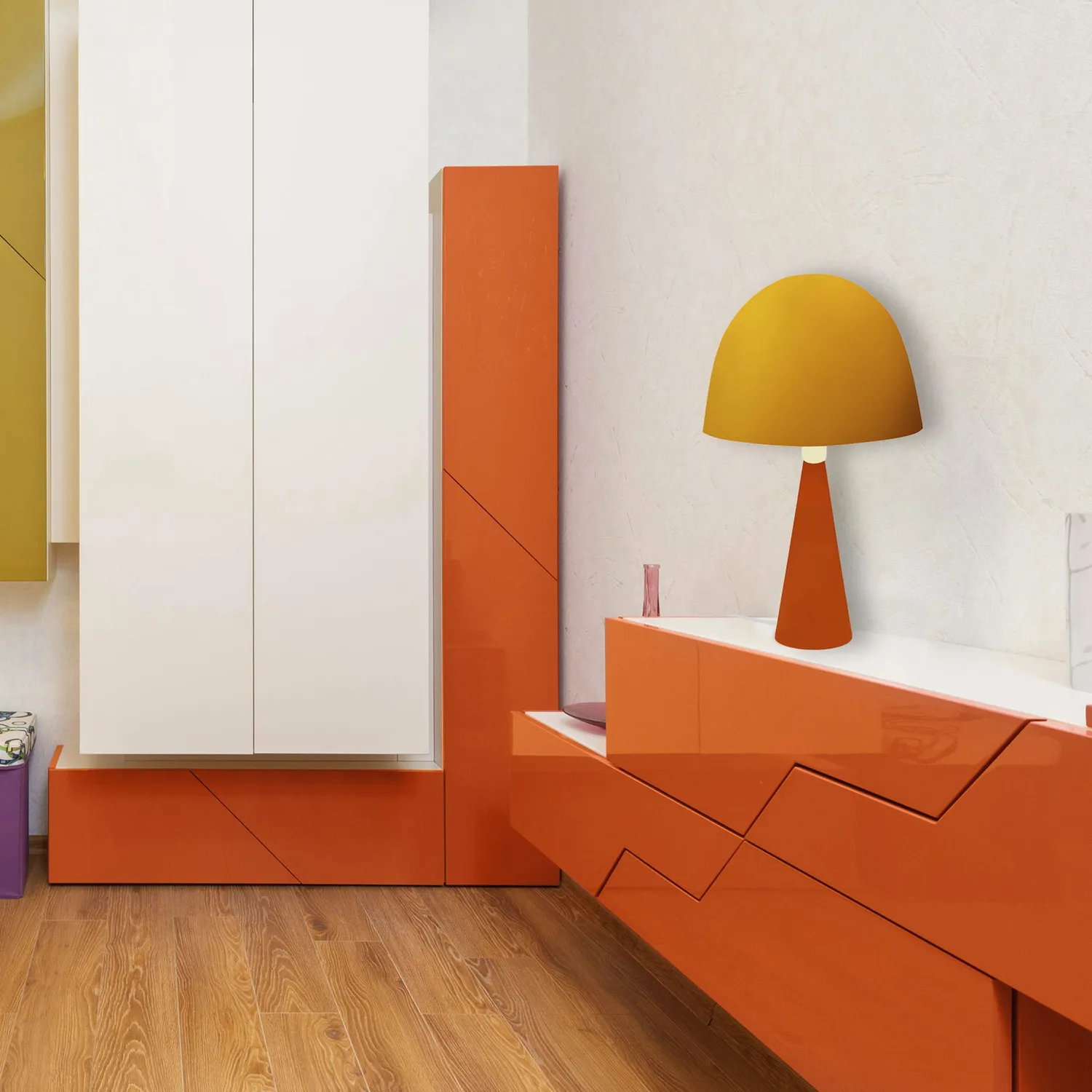Tosel Petite Janina lampada tavolo arancione E27 22x37 cm