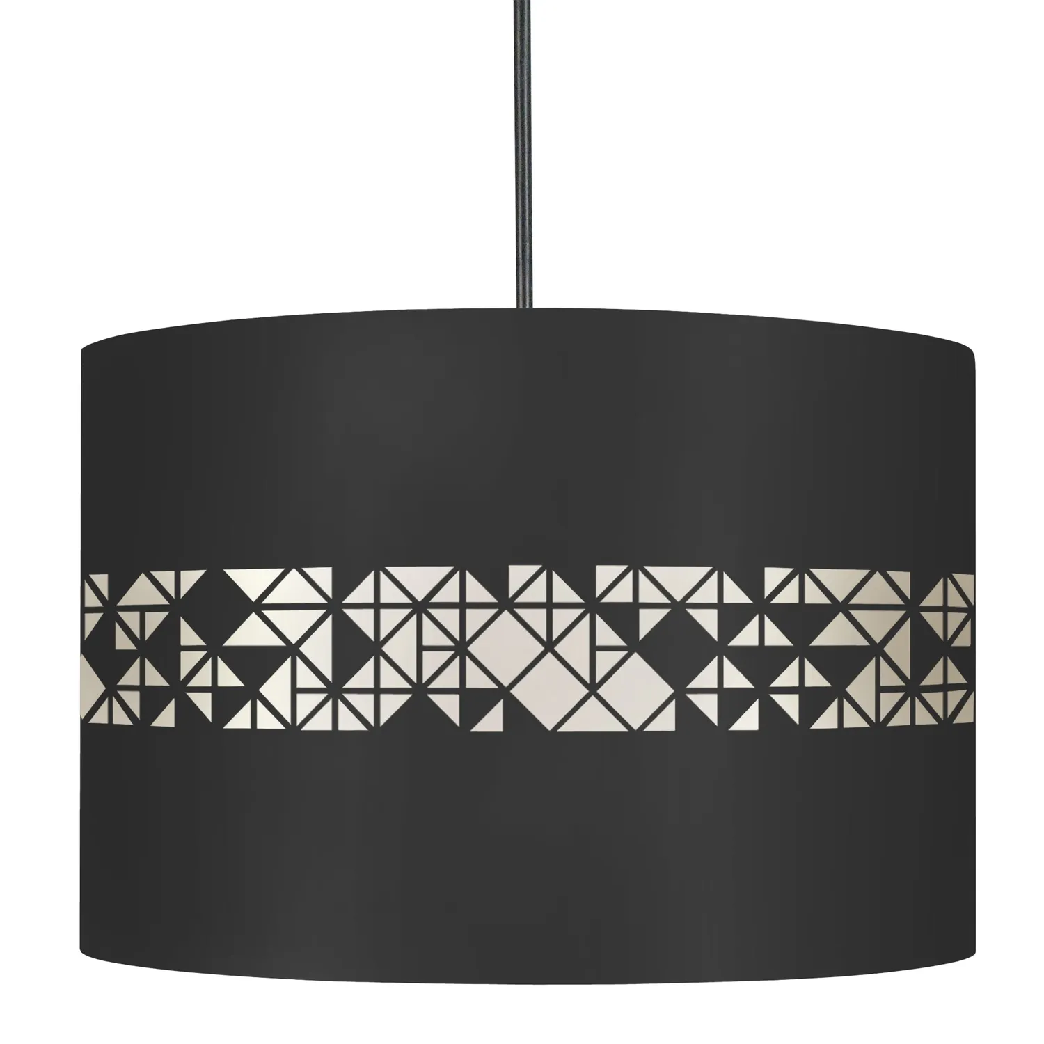 Tosel Ikat sospensione cilindro nera E27