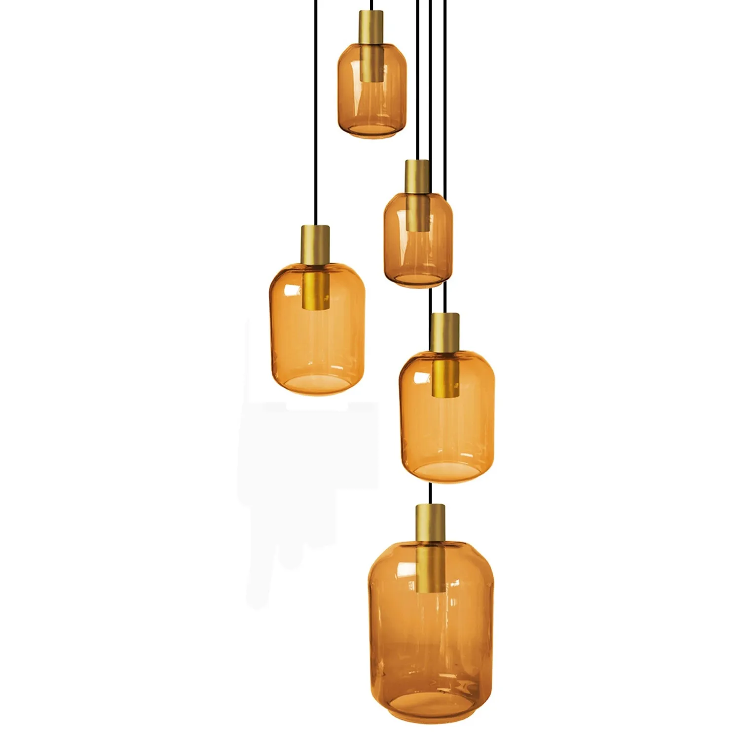 Tosel Svalbard Small lampadario oro 40x100cm vetro