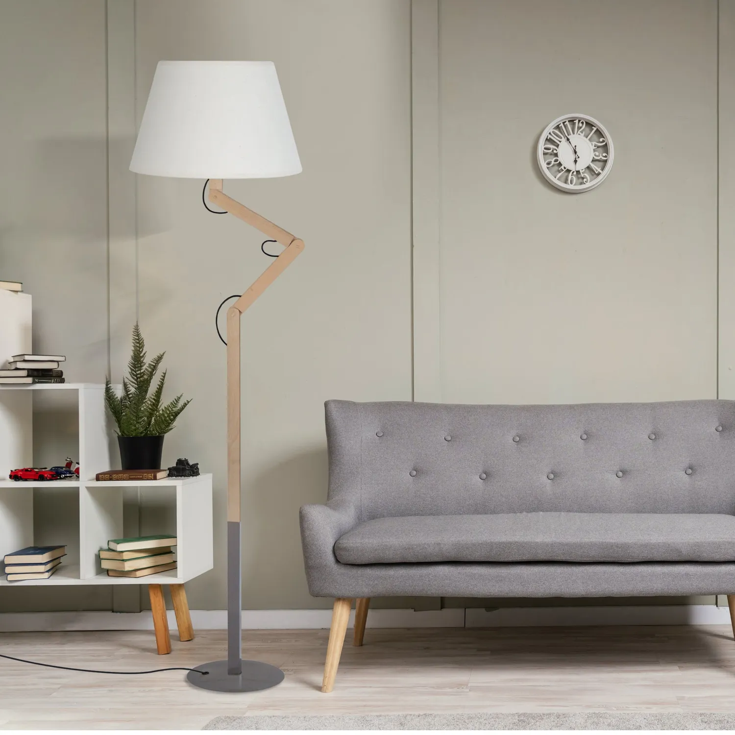 Tosel Geri piantana 169 cm alluminio ecru