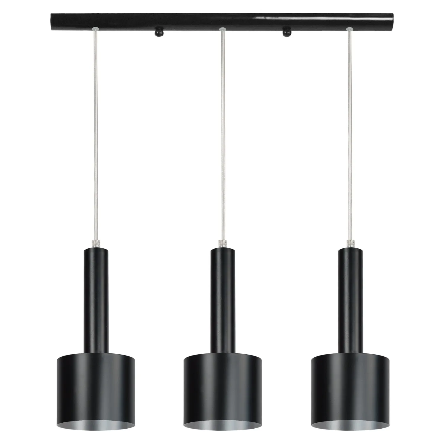 Tosel Knudsen lampadario 70 cm nero alluminio 3 luci