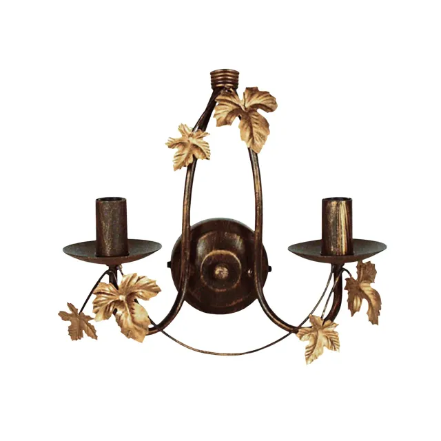 Tosel Tours applique doppio braccio marrone 33,5 cm E14