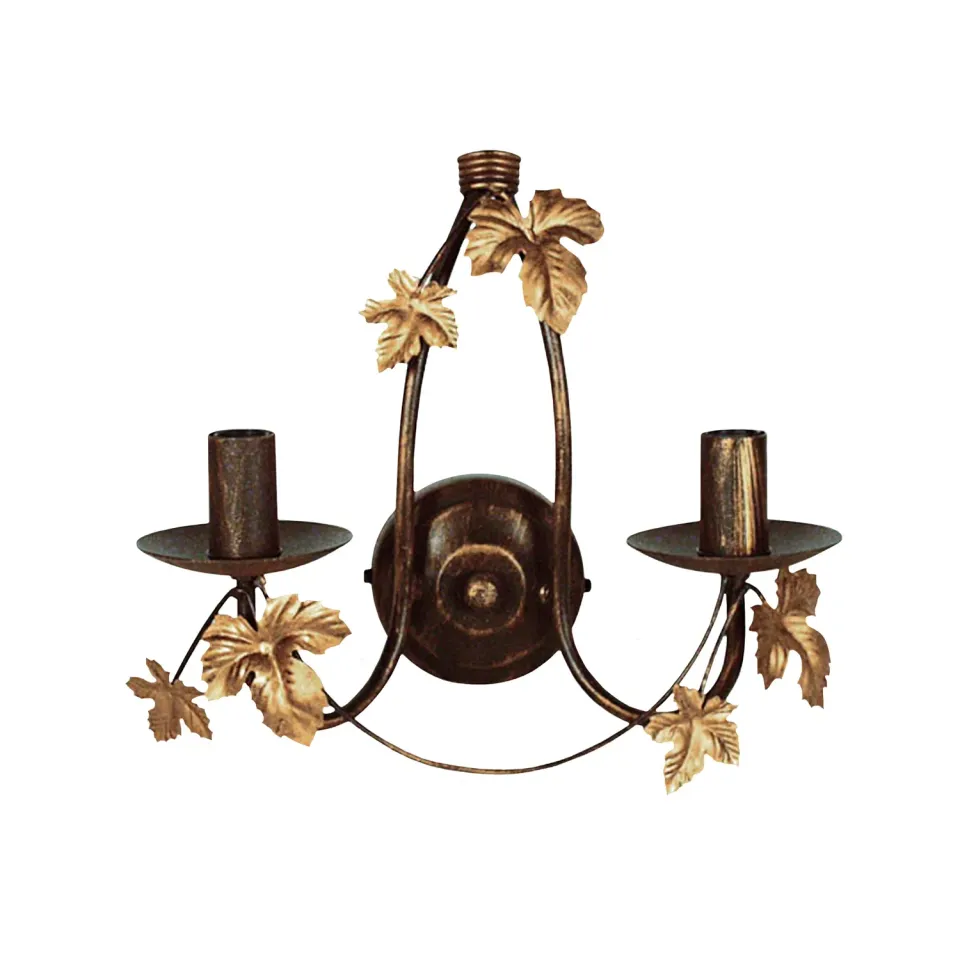 Tosel Tours applique doppio braccio marrone 33,5 cm E14