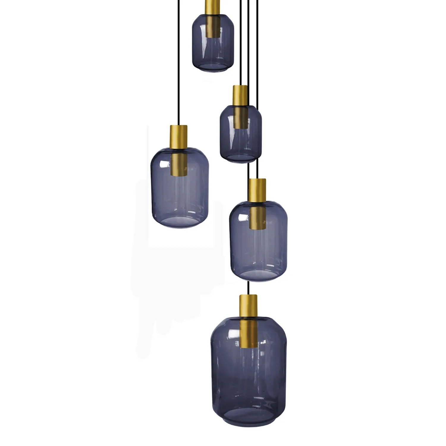 Tosel Svalbard Small lampadario oro 40x100cm vetro