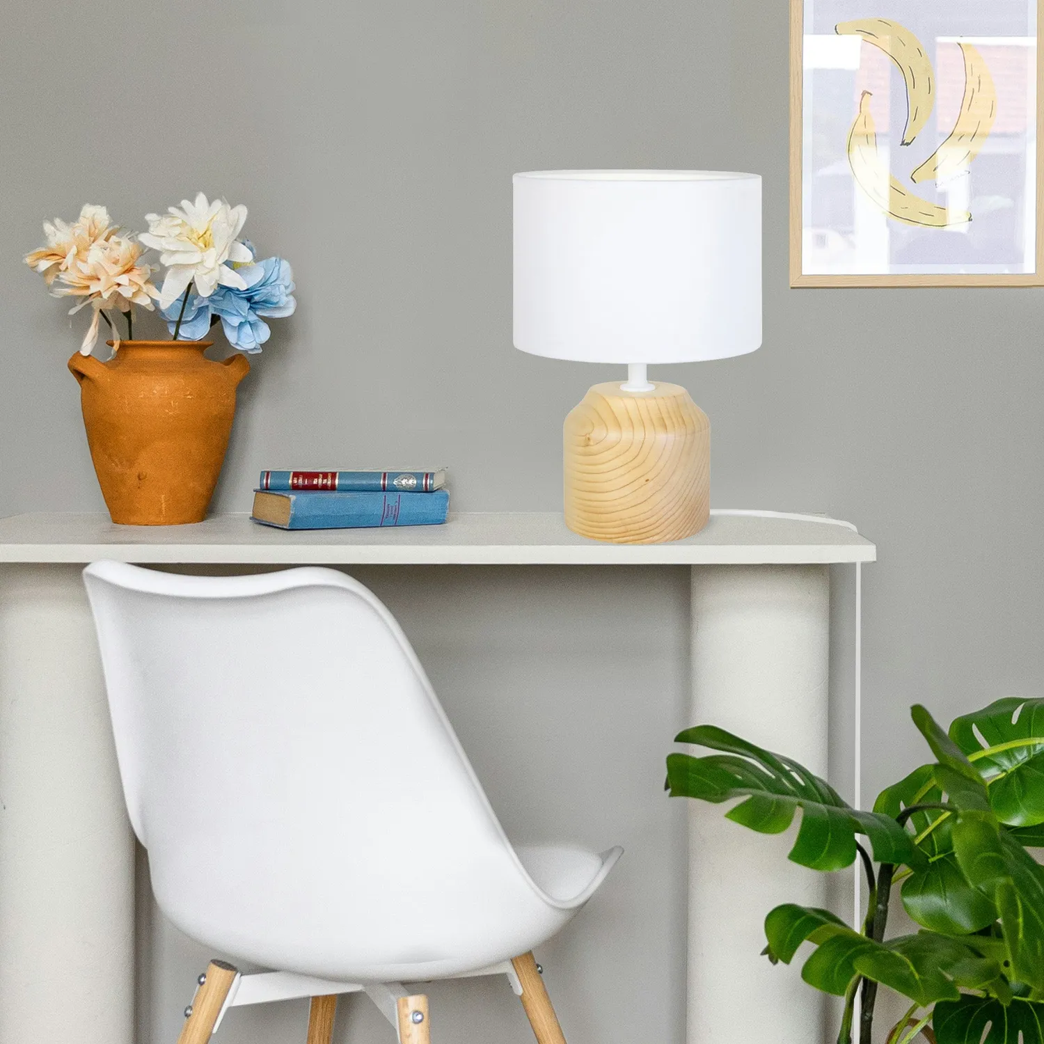 Tosel Mary A lampada da tavolo naturale-bianco 16x24 cm
