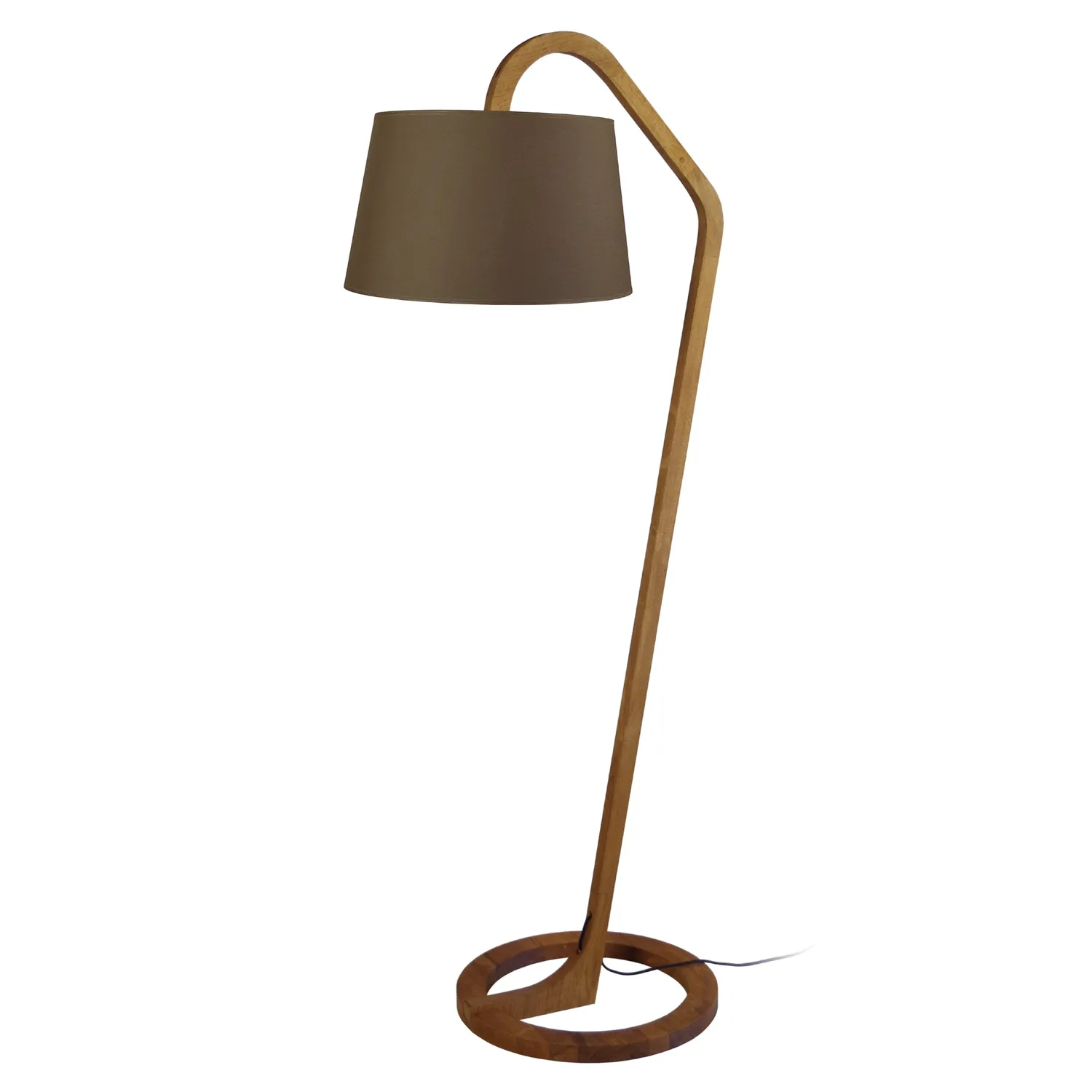 Tosel Mokuzai piantana arco legno naturale bianco E27