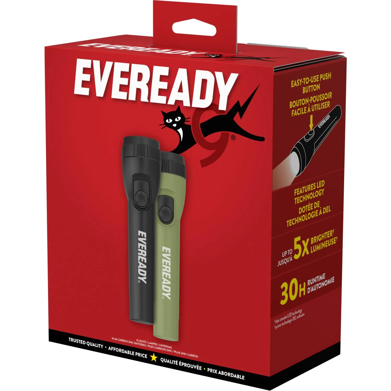 Eveready torcia LED uso generale 8 pezzi batterie incluse