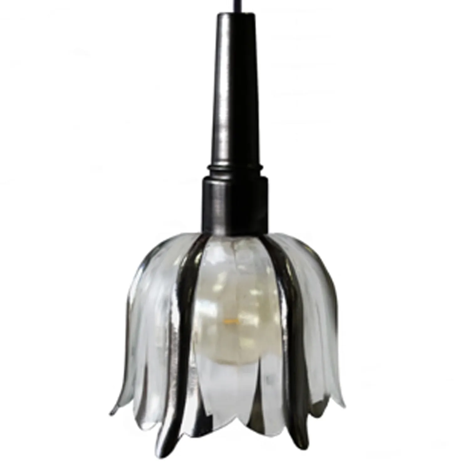 Tosel Caribi lampadario 40 cm nero 5 luci vetro