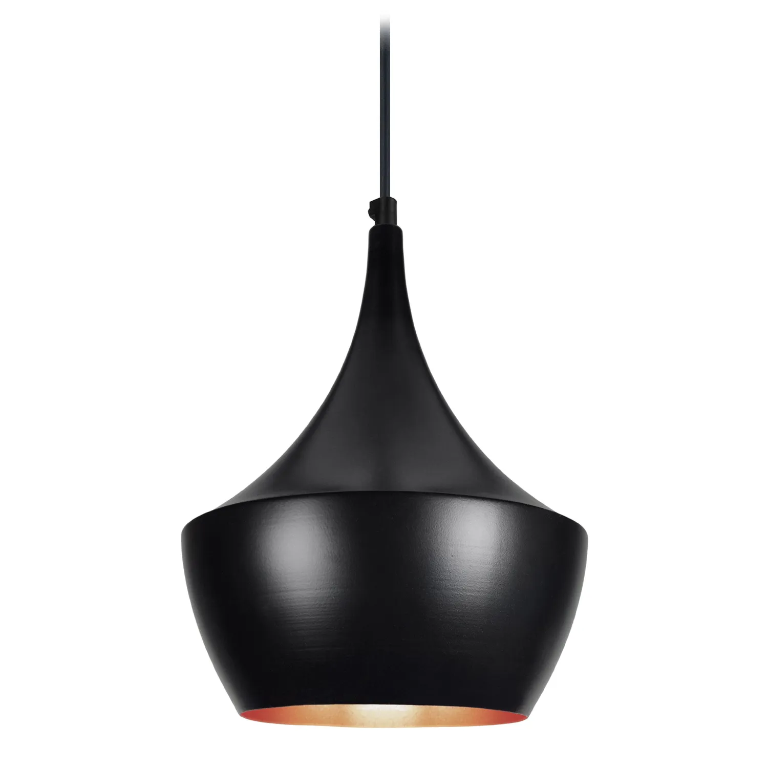 Tosel Falun Sospensione Metallo Conica Nera D24x100 cm