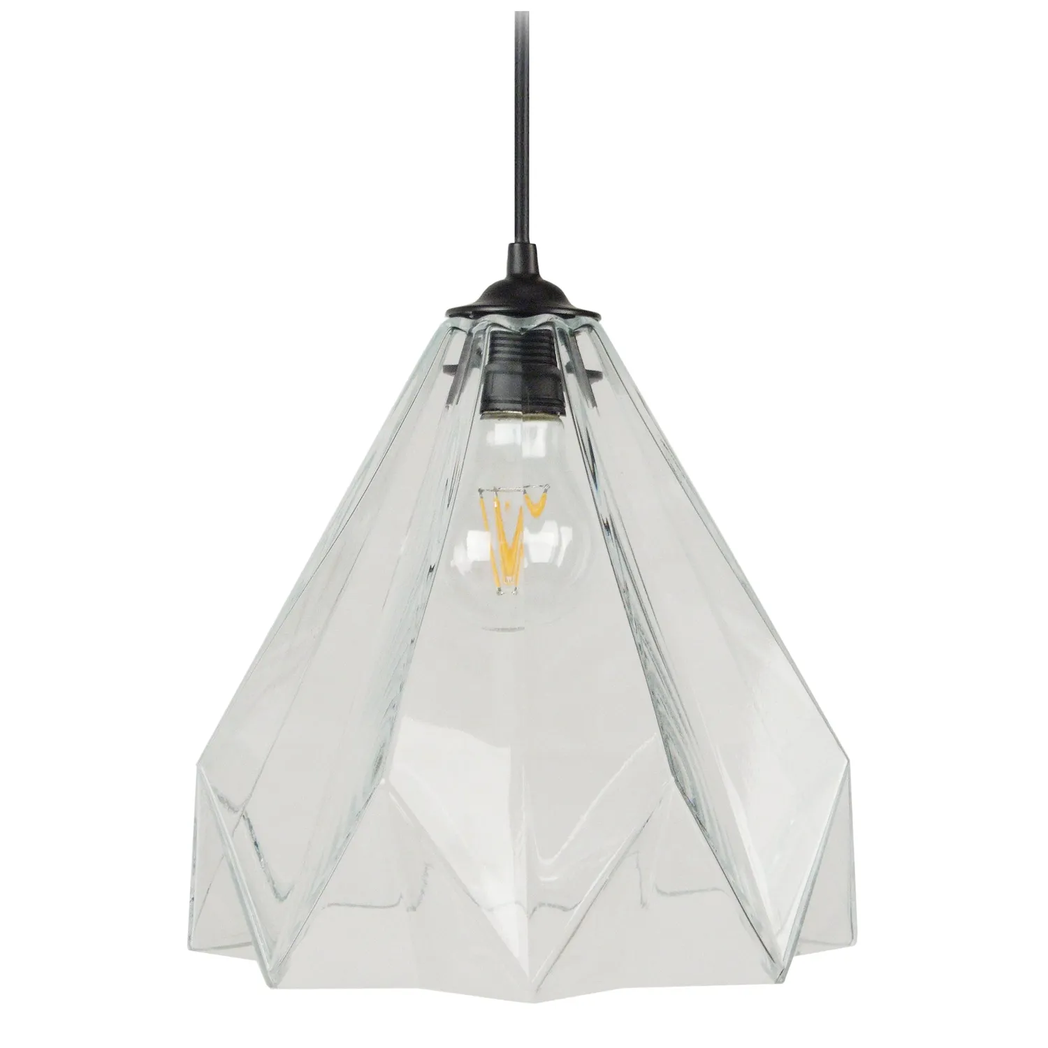 Tosel Helsinki sospensione vetro trasparente 100 cm piramide