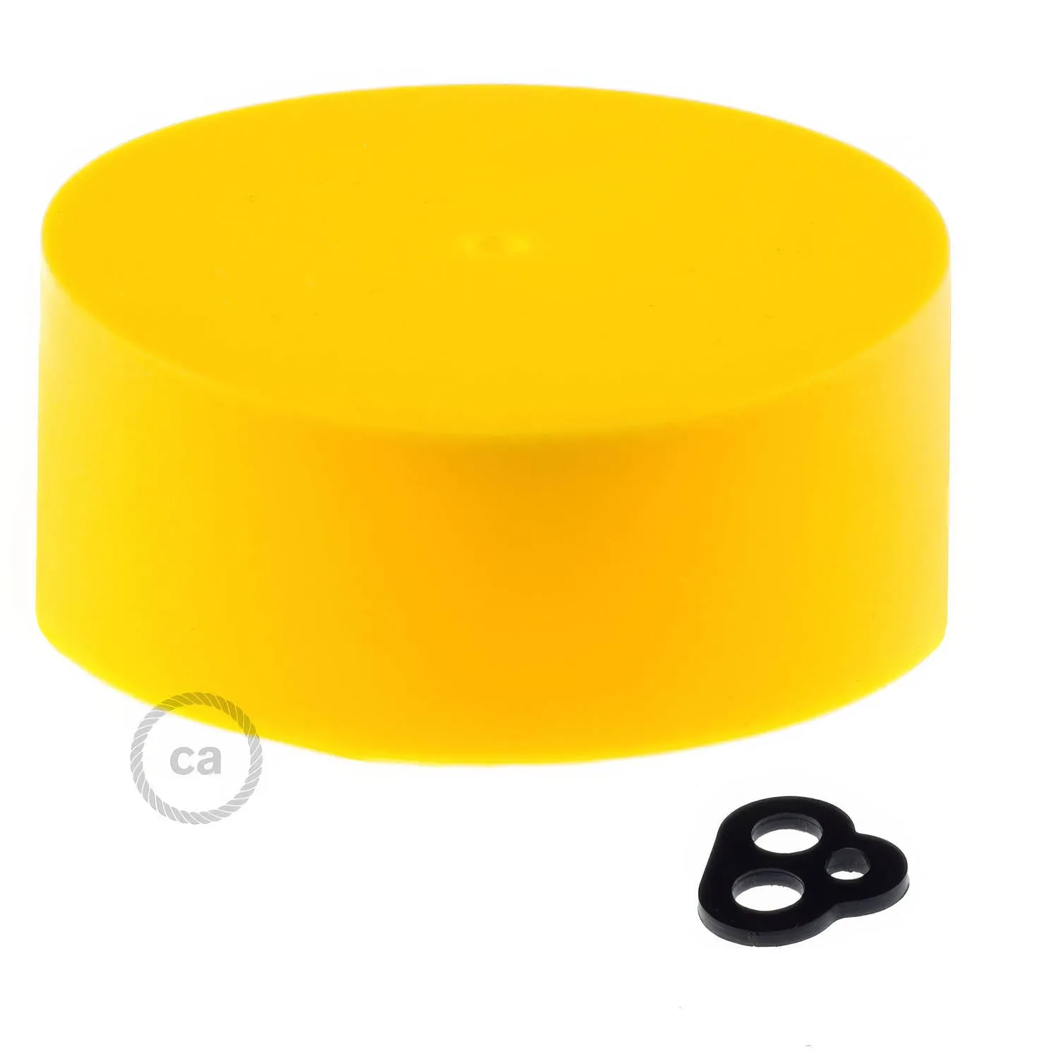 Creative Cables rosone soffitto silicone giallo cilindrico kit