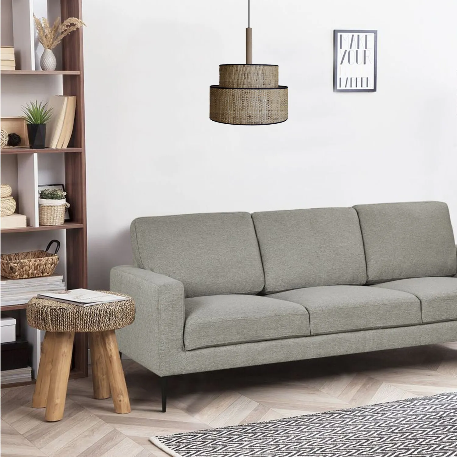 Tosel Luana 60 sospensione fibra 60x100cm naturale