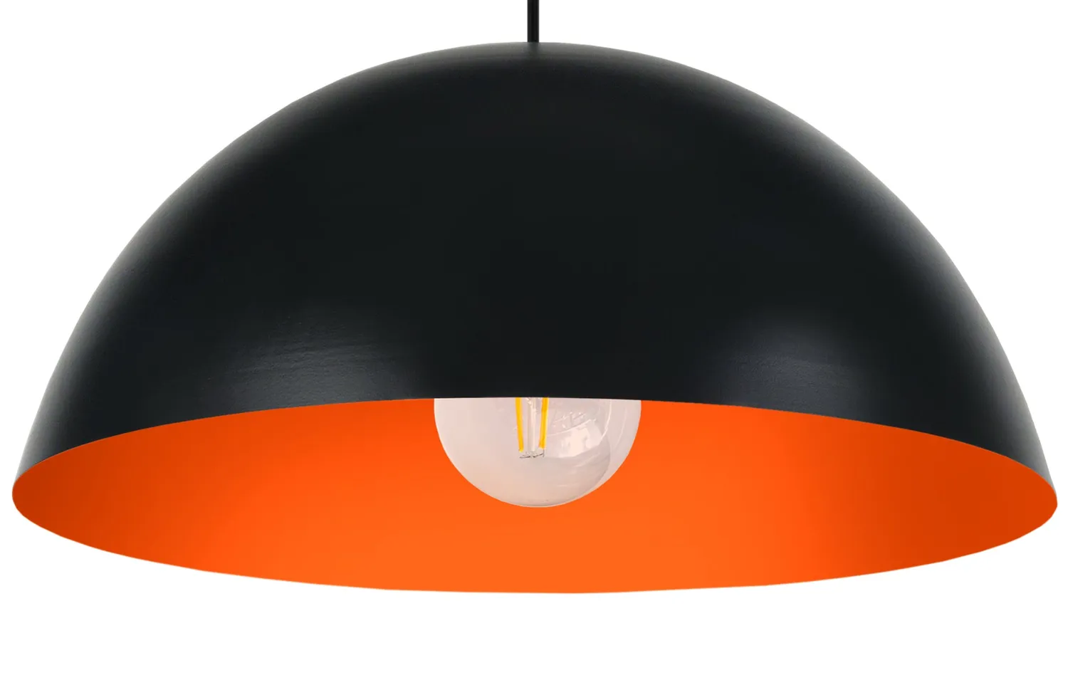 Tosel Demi Boule Sospensione 42x100 cm Nero Arancio
