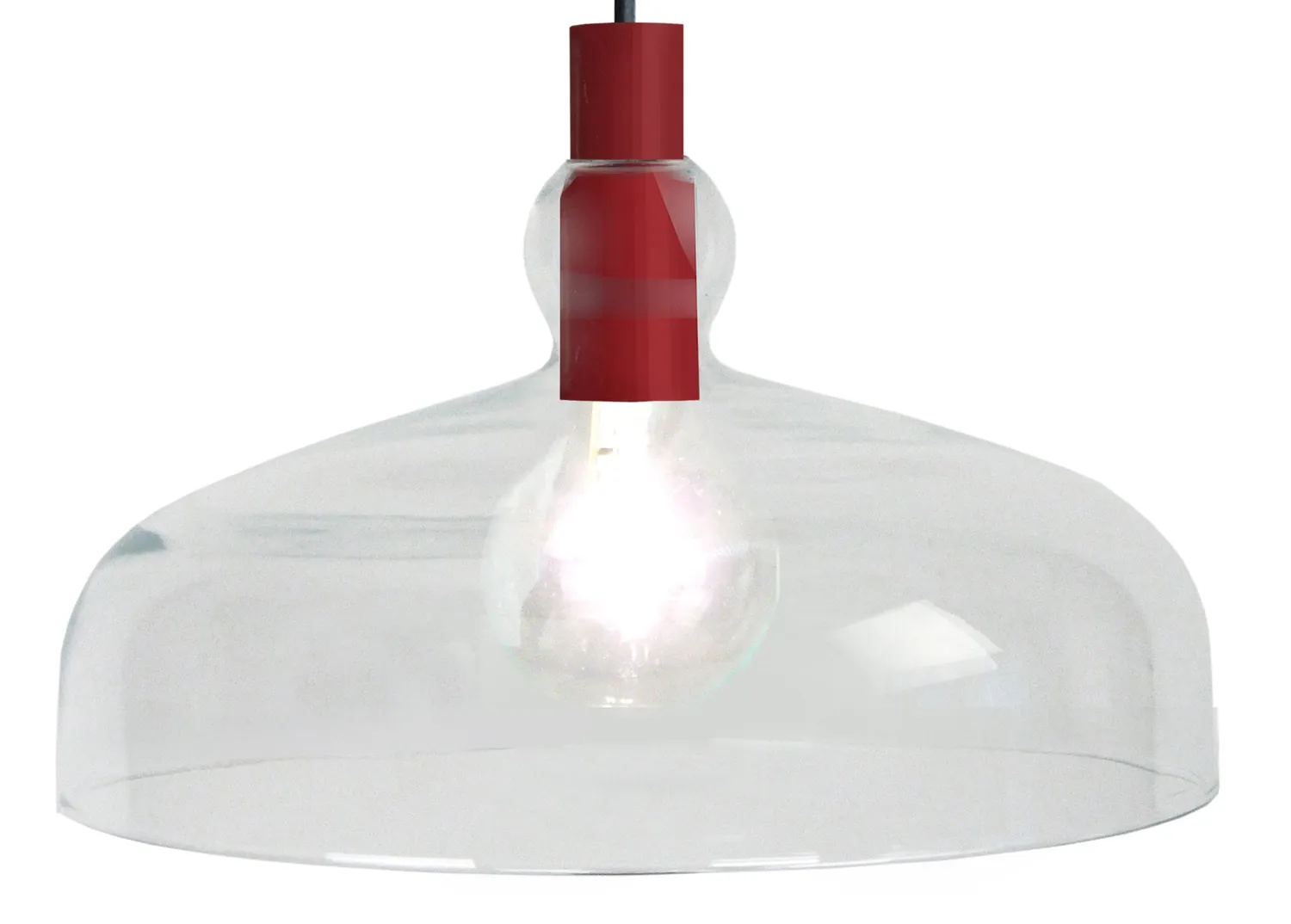 Tosel Testo lampadario a sospensione vetro 28x100 cm nero