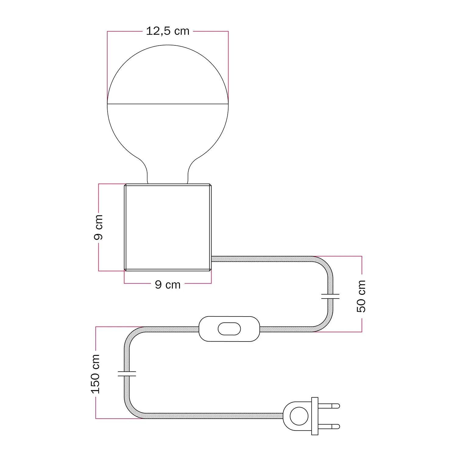 Creative Cables Cubetto PosterLad Lampada Tavolo Legno