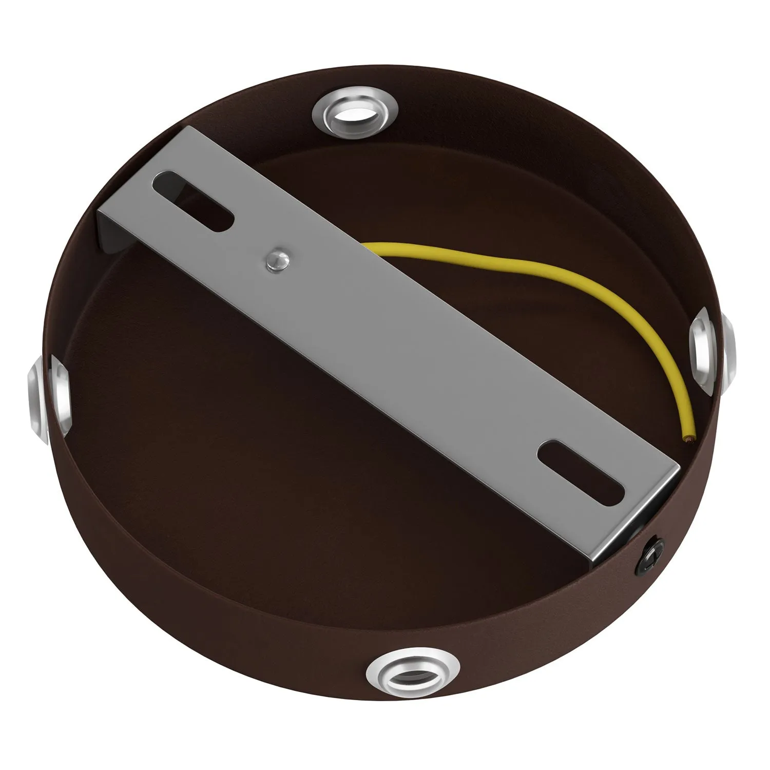Creative Cables rosone metallo 4 fori ruggine scura 120 mm