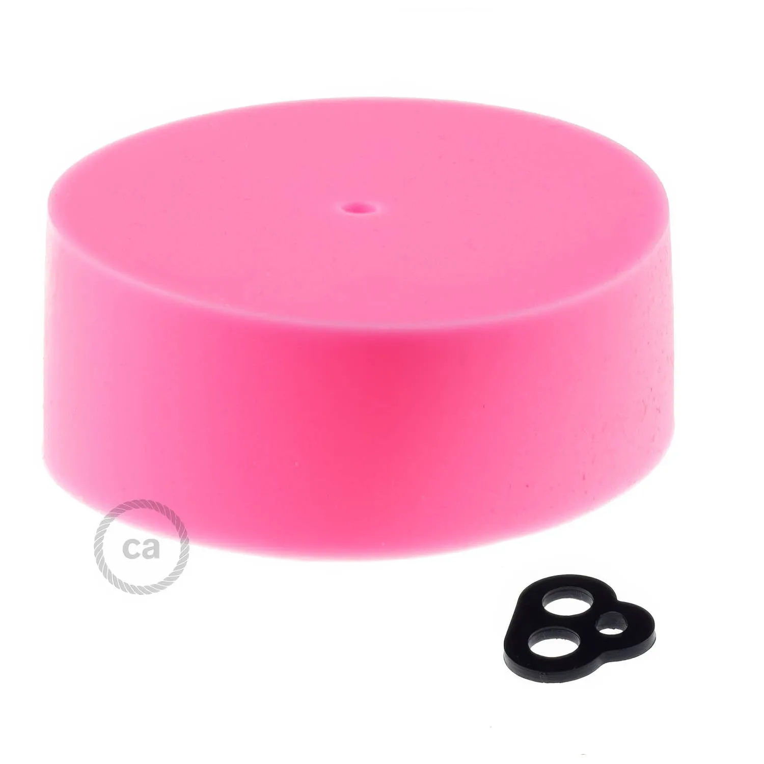 Creative Cables rosone soffitto silicone rosa cilindrico 8cm