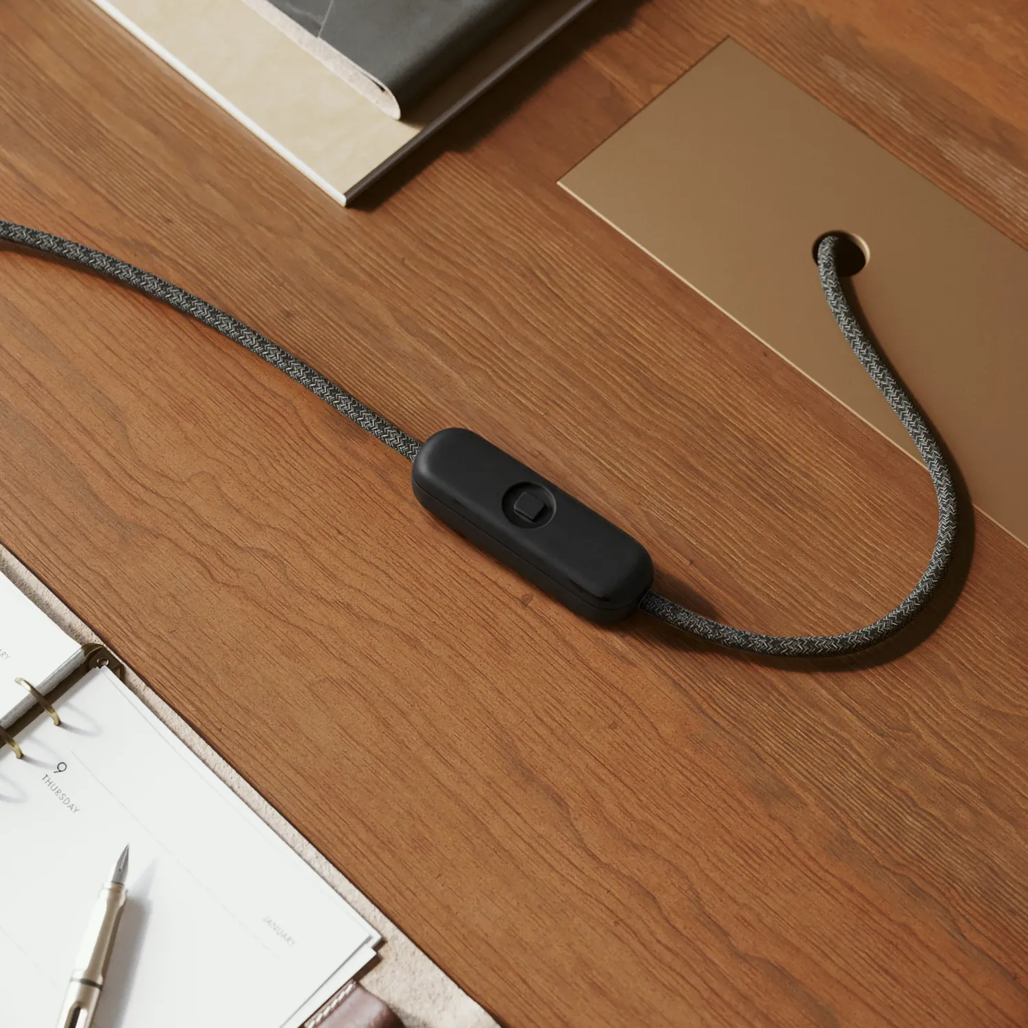 Creative Cables dimmer tavolo pulsante LED nero Castiglioni