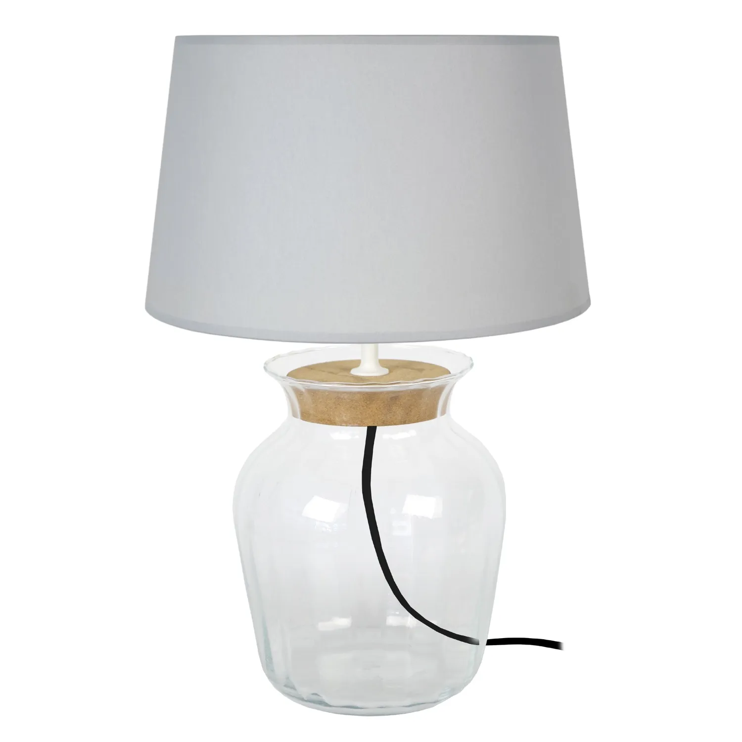 Tosel Pot lampada da tavolo vetro nera 30x45 cm