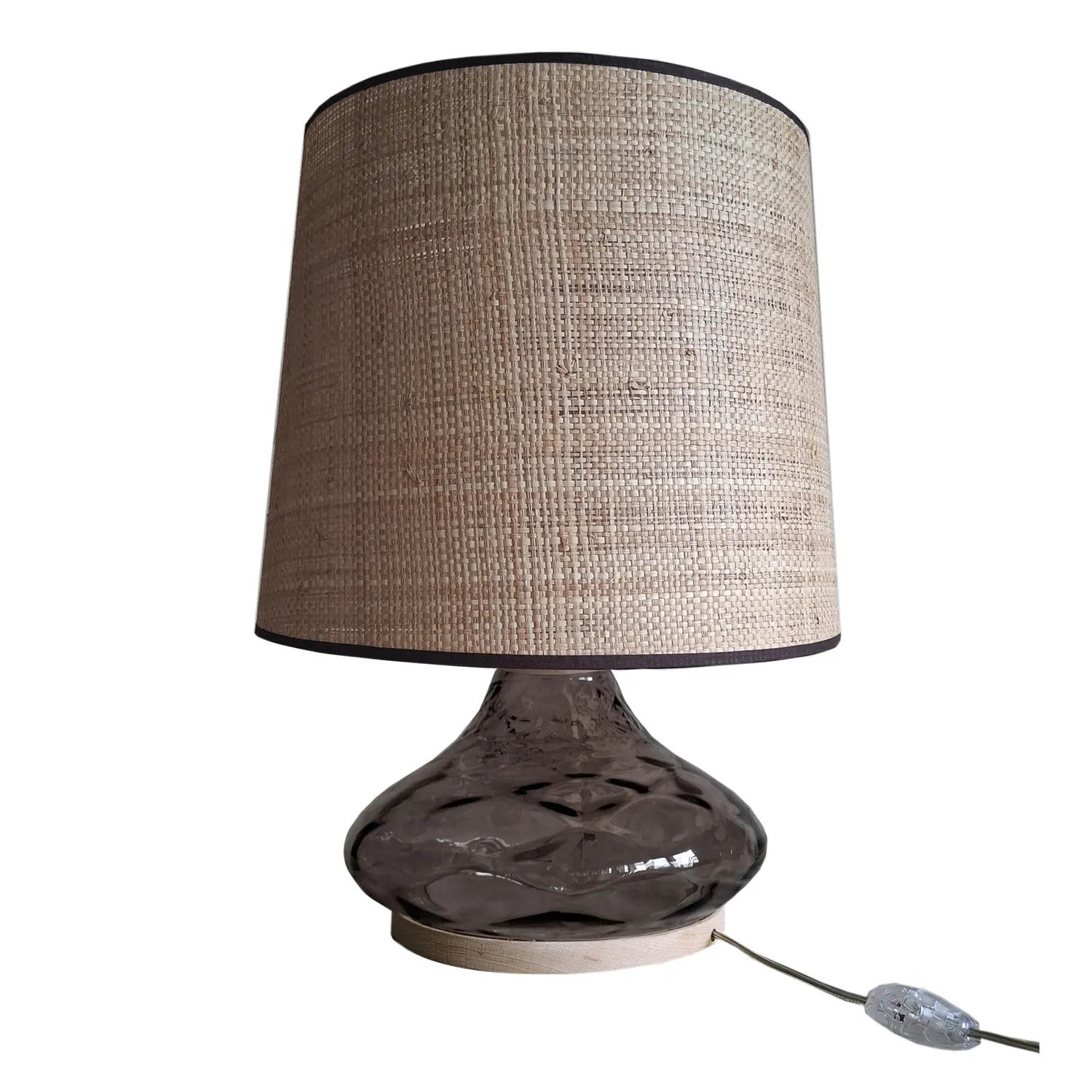 Tosel Burano lampada buffet vetro legno 35x50cm paglia
