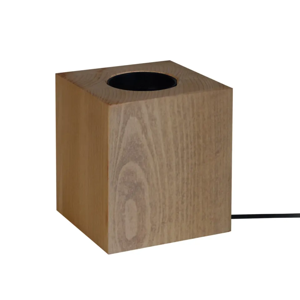Tosel Cube base lampada legno naturale 8 cm E27