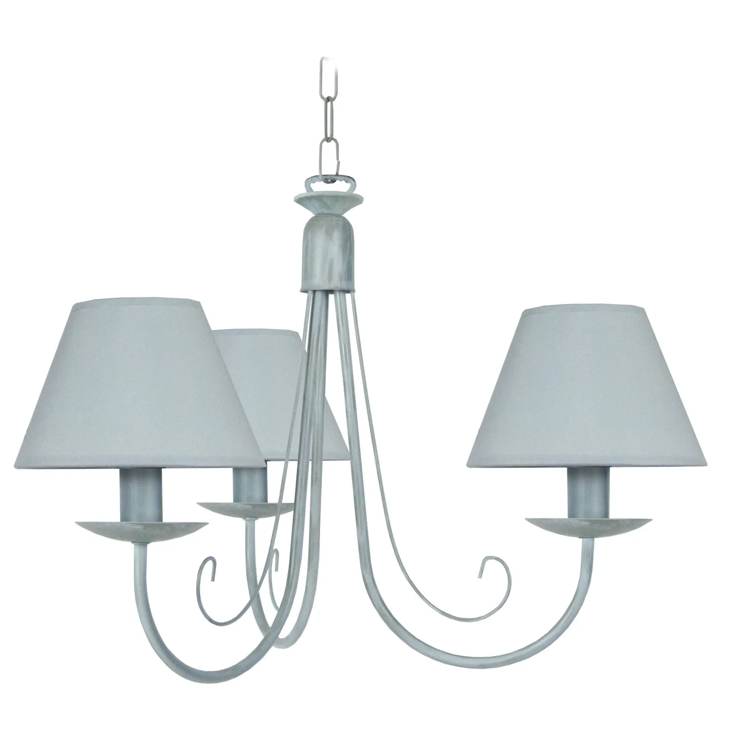 Tosel Côte d'Ivoire lampadario 52 cm grigio tessuto 3xE14