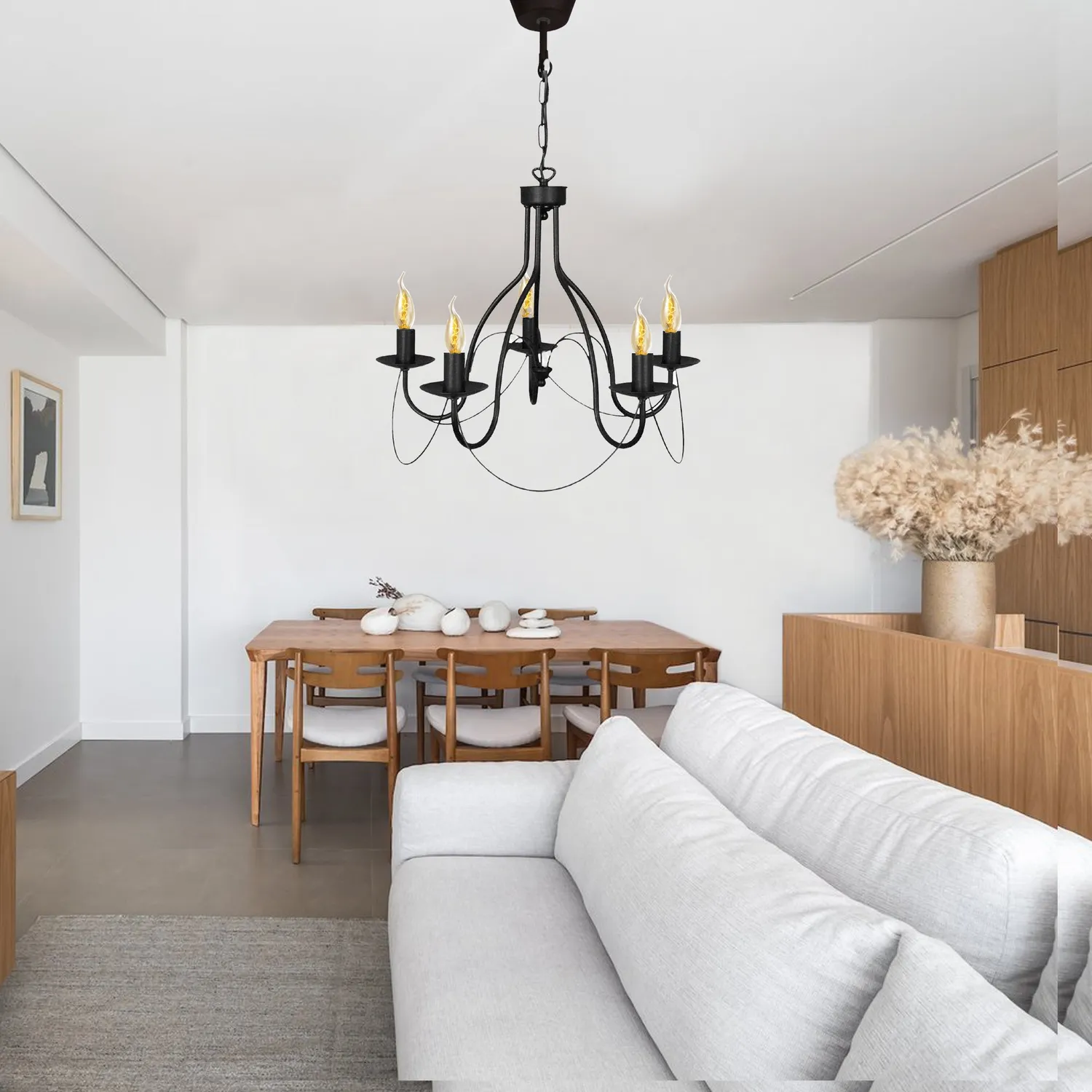 Tosel Provençale lampadario 5 luci bianco oro E14