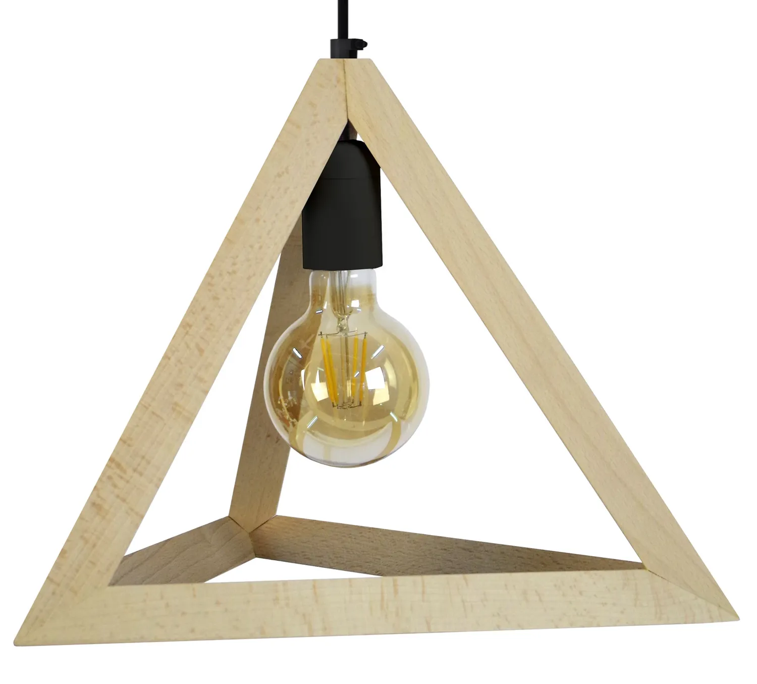 Tosel Tetraedre Sospensione 35x100 cm Naturale Legno