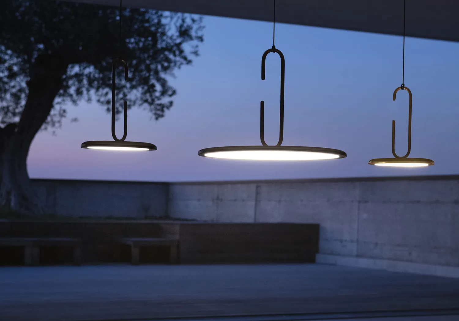 Penta Clip Mini sospensione bronzo/bianco LED 18 cm