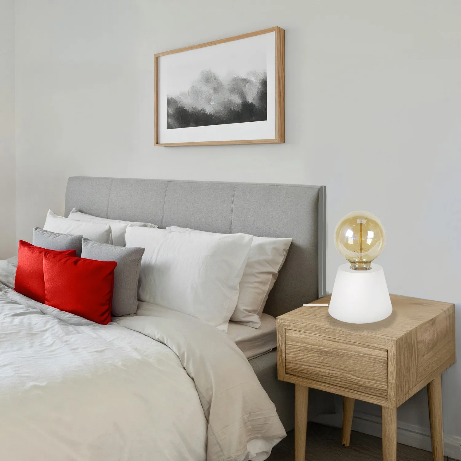 Tosel Bois Cone lampada da tavolo legno 11x18,5 cm naturale