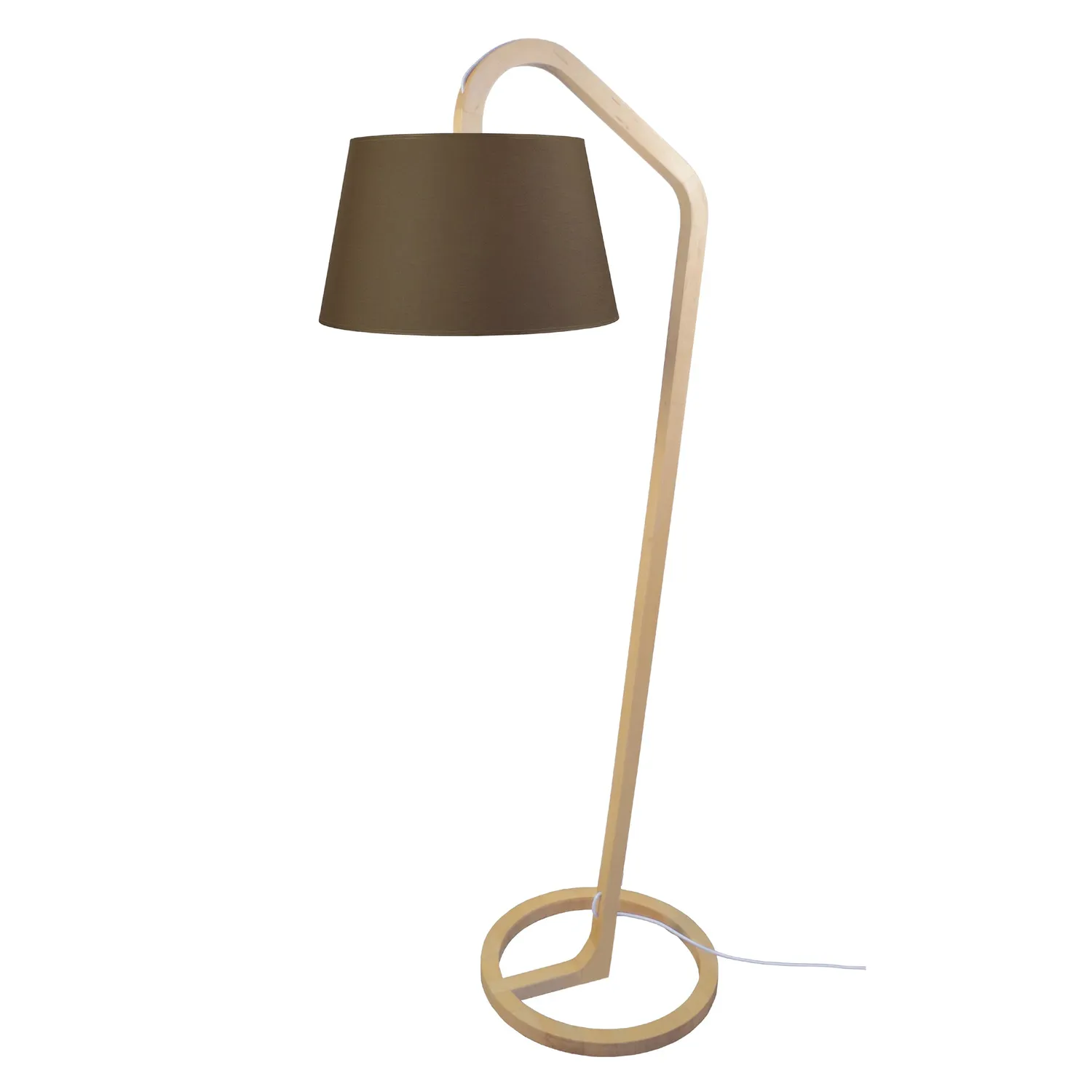 Tosel Mokuzai piantana arco legno naturale bianco E27