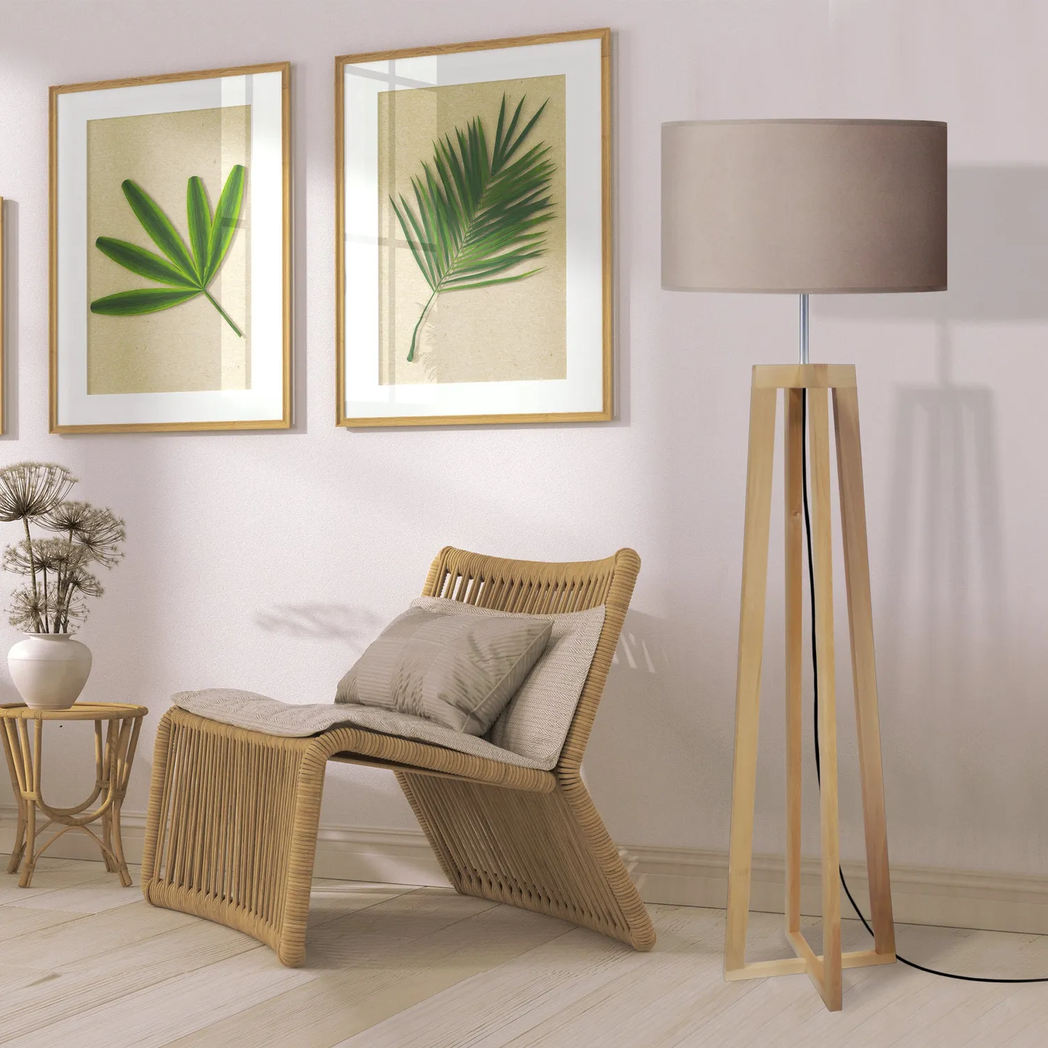 Tosel Lot piantana 150 cm naturale ecru