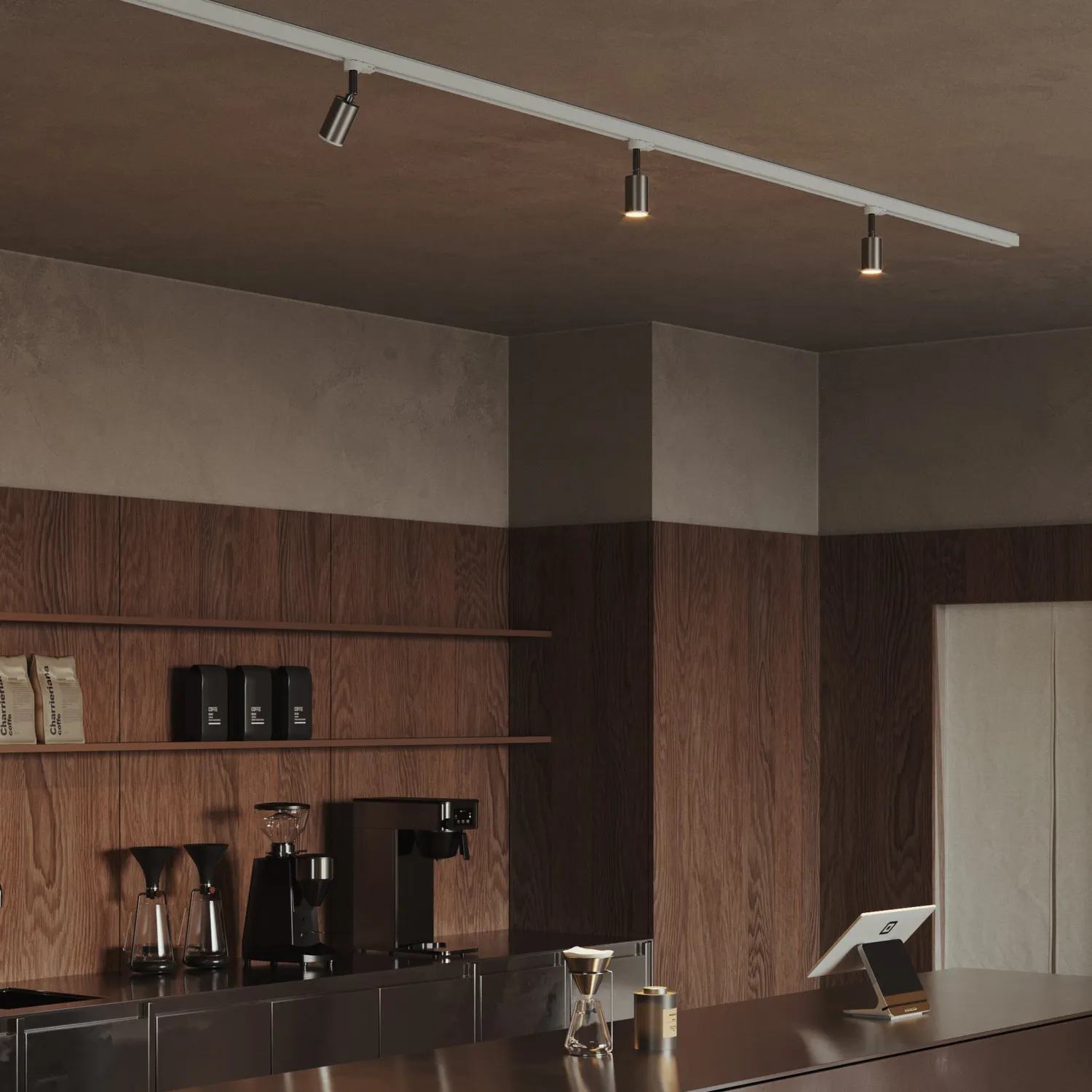 Creative Cables Bispot faretto binario titanio con lampadina