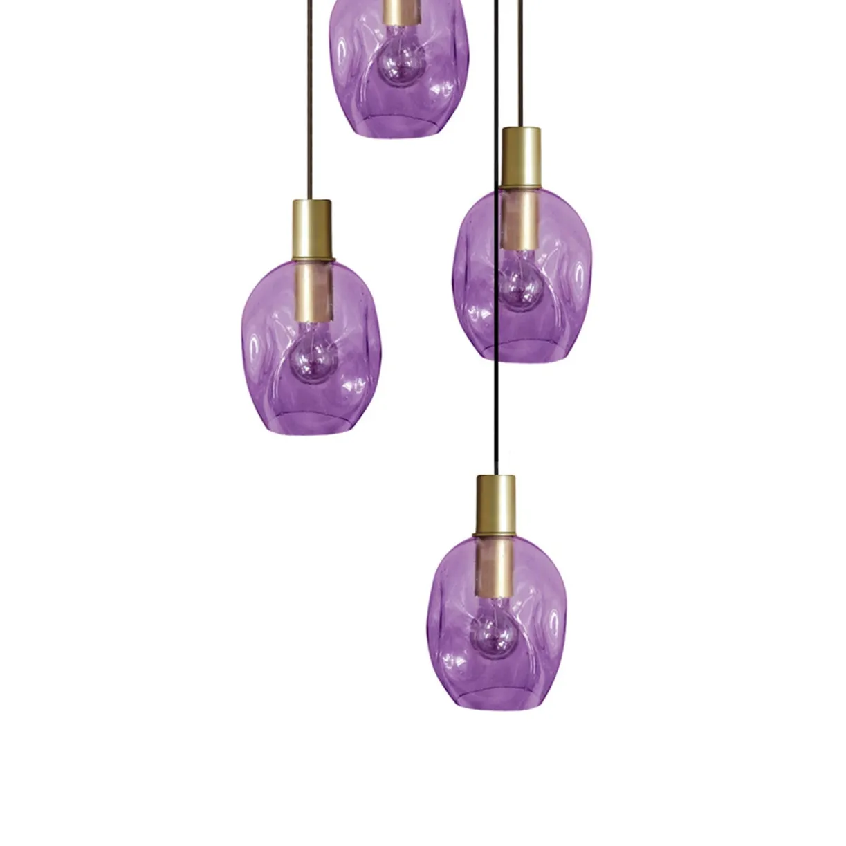 Tosel Vingolf lampadario oro trasparente 40x100 cm vetro