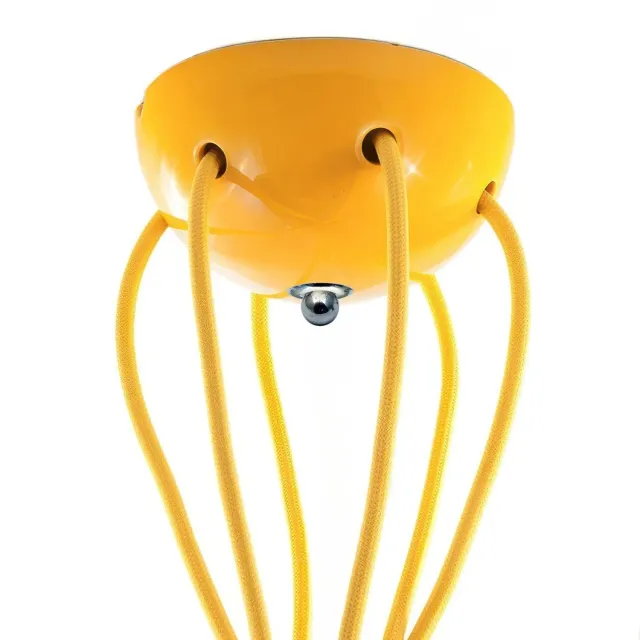 Creative Cables Rosone Ceramica 6 Fori Giallo per Sospensioni